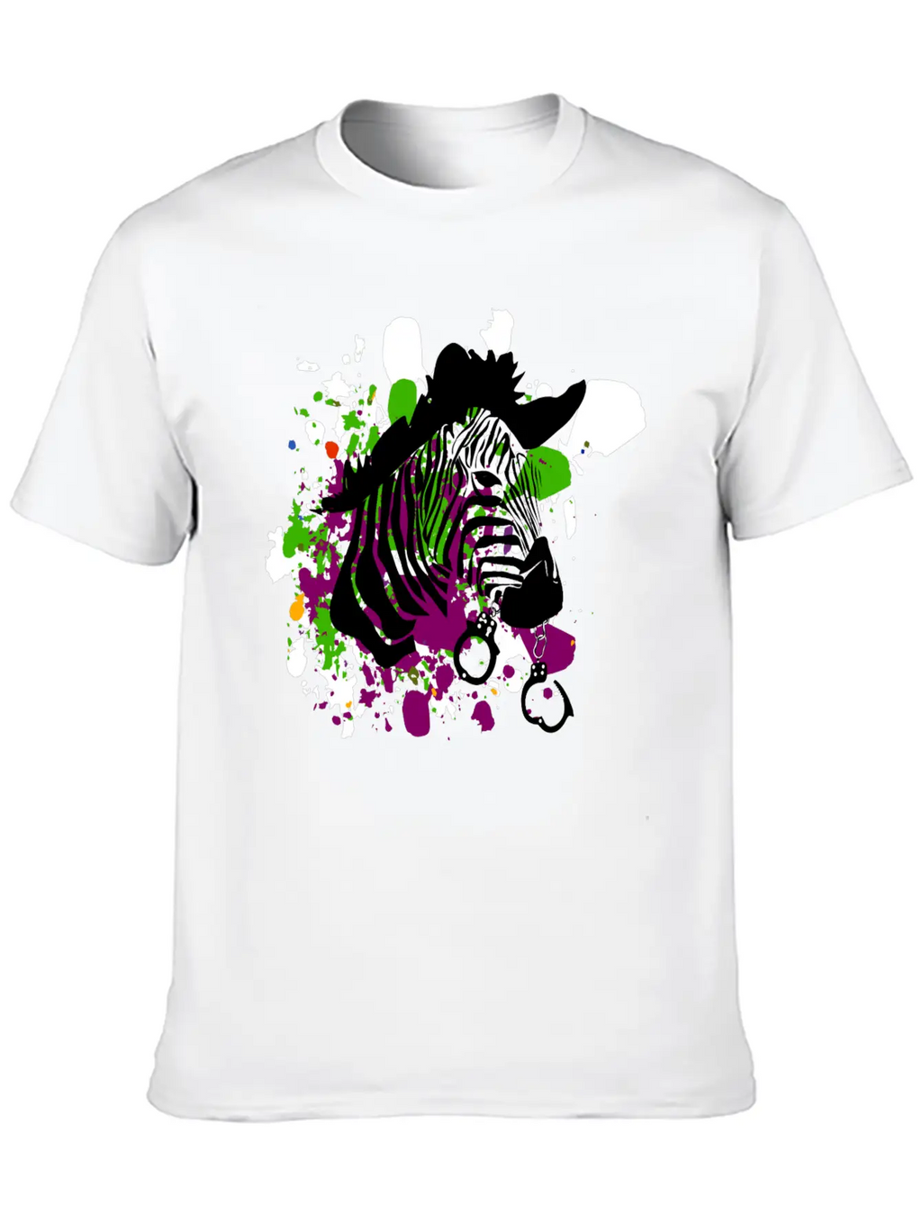Streetart Zebra Hipster Unisex Short Sleeve Soft Cotton T-Shirt – Casual Everyday Wear
