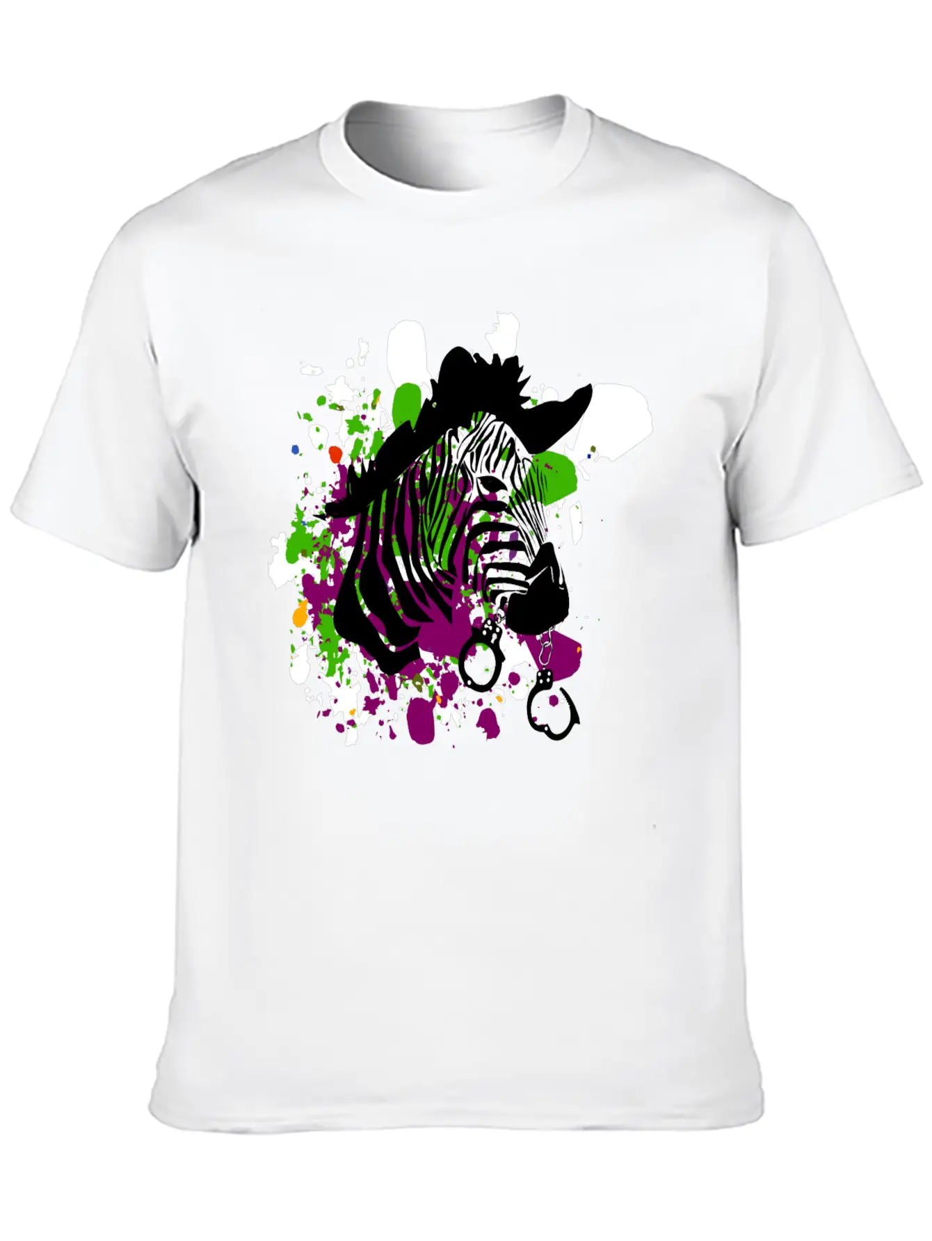 Streetart Zebra Hipster Unisex Short Sleeve Soft Cotton T-Shirt – Casual Everyday Wear