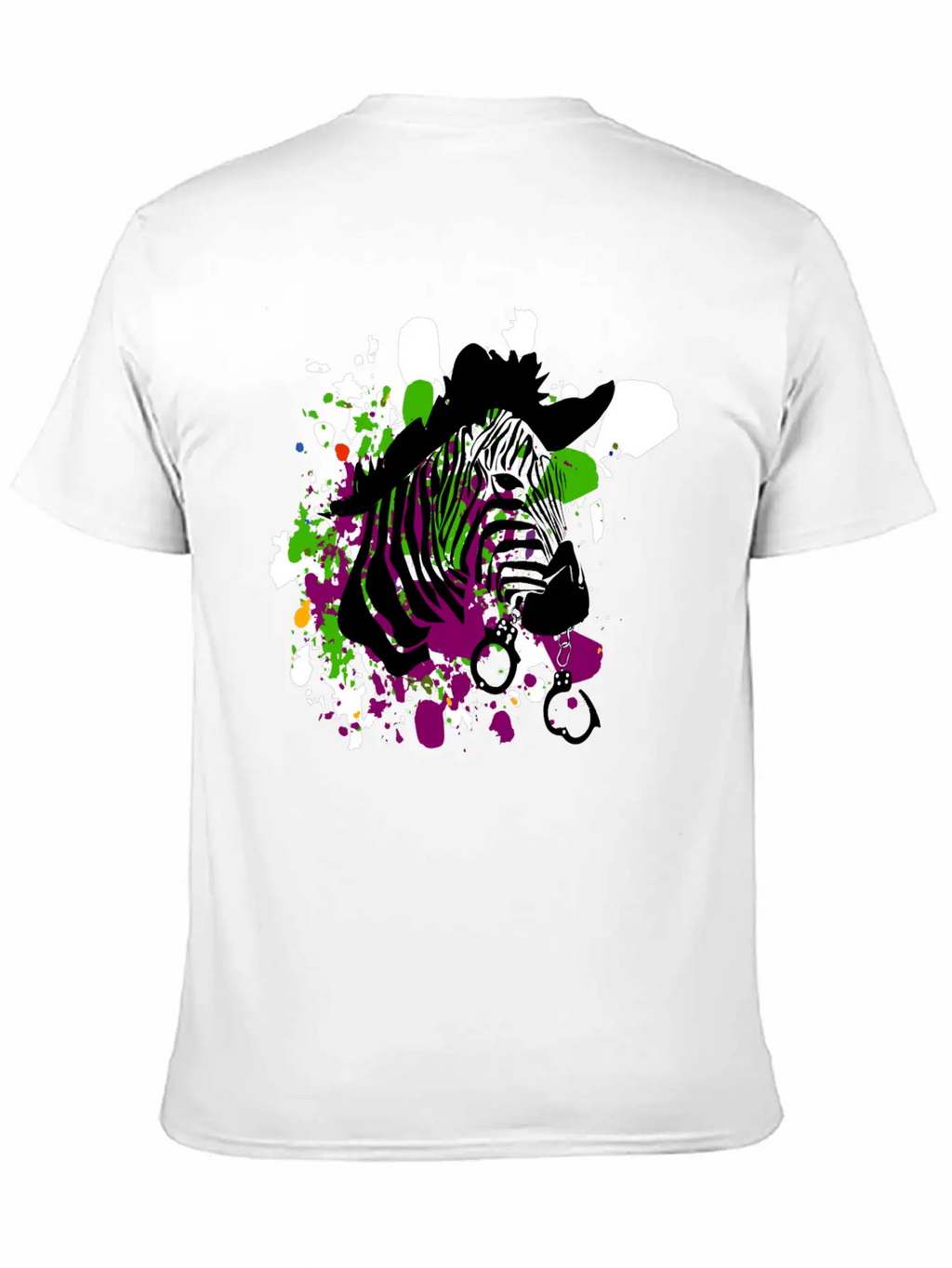 Streetart Zebra Hipster Unisex Short Sleeve Soft Cotton T-Shirt – Casual Everyday Wear