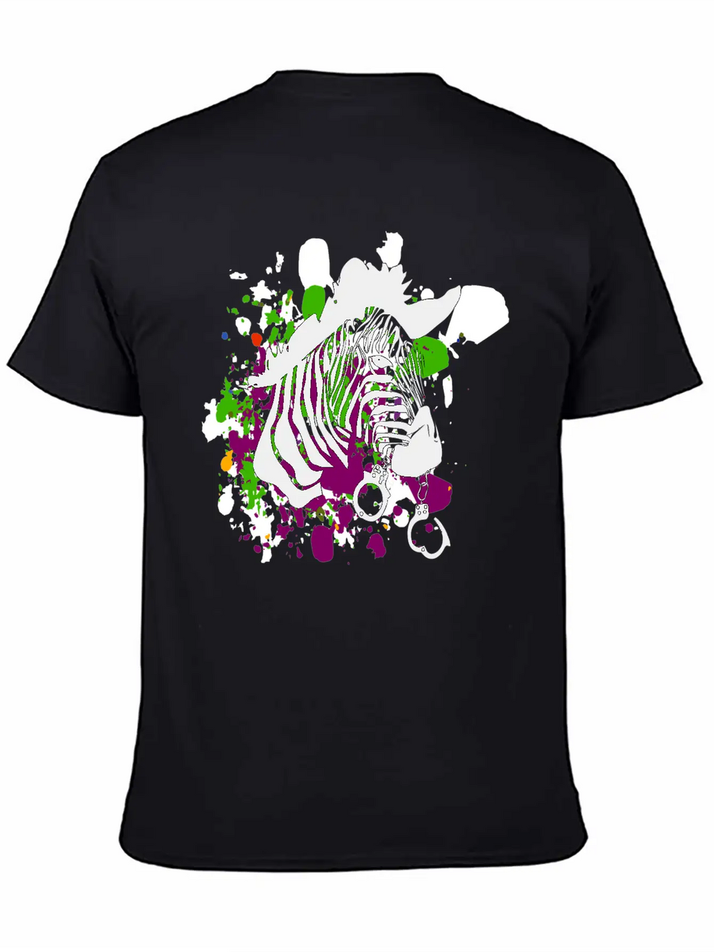 Streetart Zebra Hipster Unisex Short Sleeve Soft Cotton T-Shirt – Casual Everyday Wear