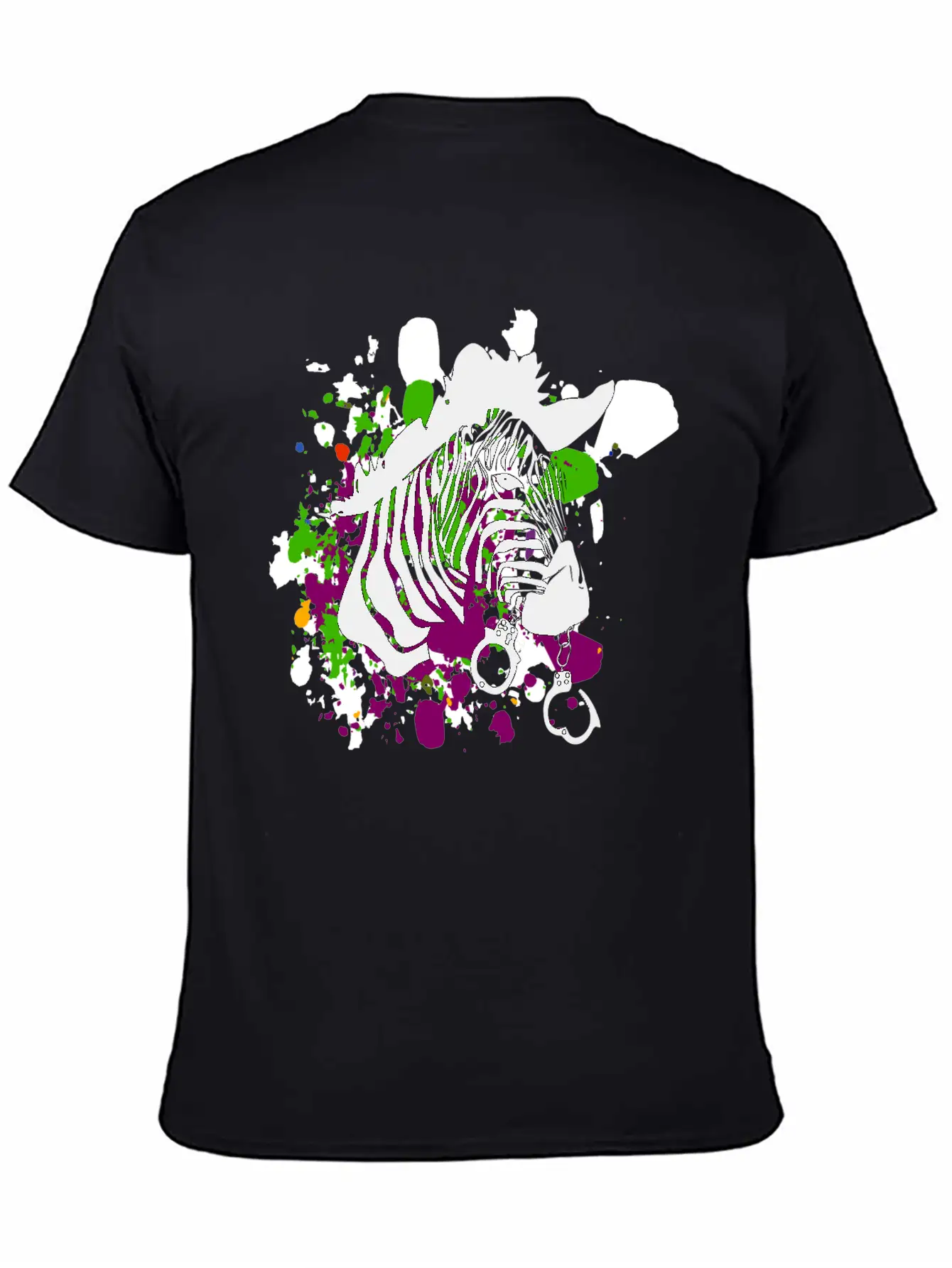 Streetart Zebra Hipster Unisex Short Sleeve Soft Cotton T-Shirt – Casual Everyday Wear