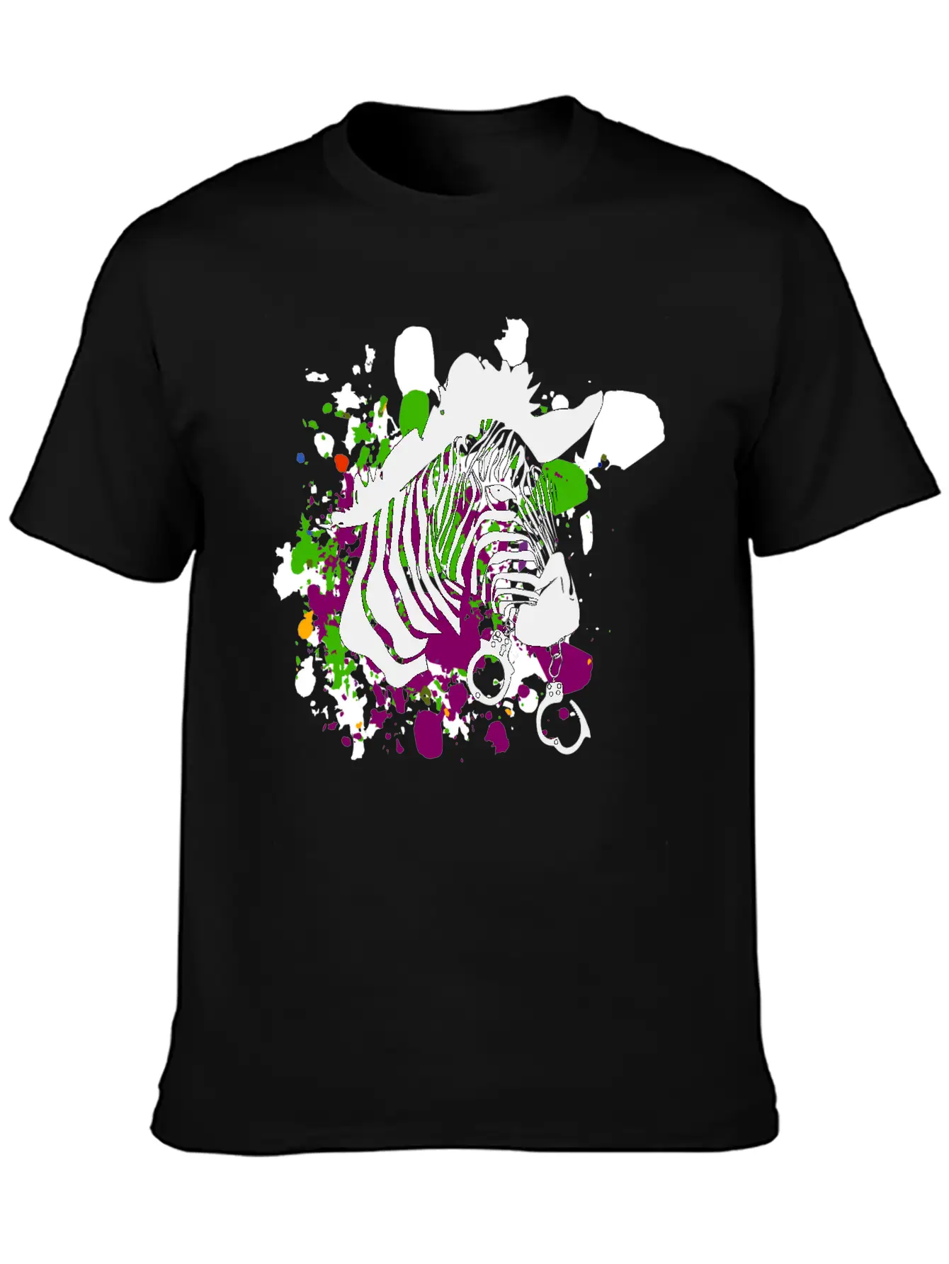 Streetart Zebra Hipster Unisex Short Sleeve Soft Cotton T-Shirt – Casual Everyday Wear