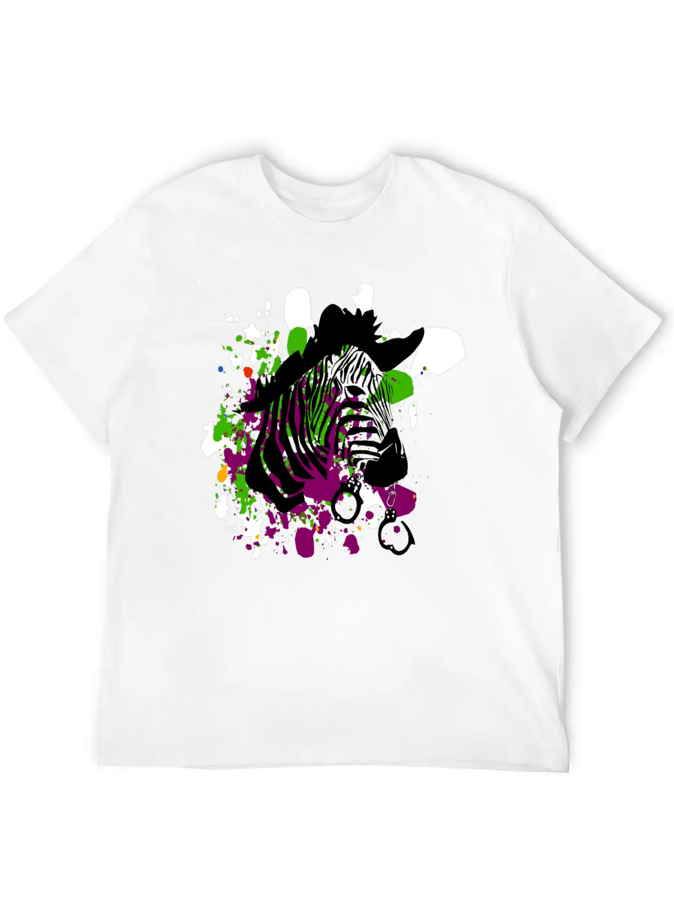 Streetart Zebra Hipster Unisex Short Sleeve Soft Cotton T-Shirt – Casual Everyday Wear