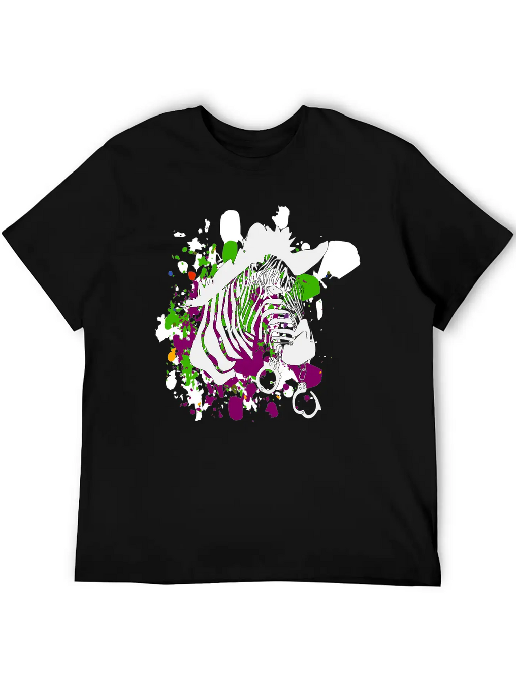 Streetart Zebra Hipster Unisex Short Sleeve Soft Cotton T-Shirt – Casual Everyday Wear