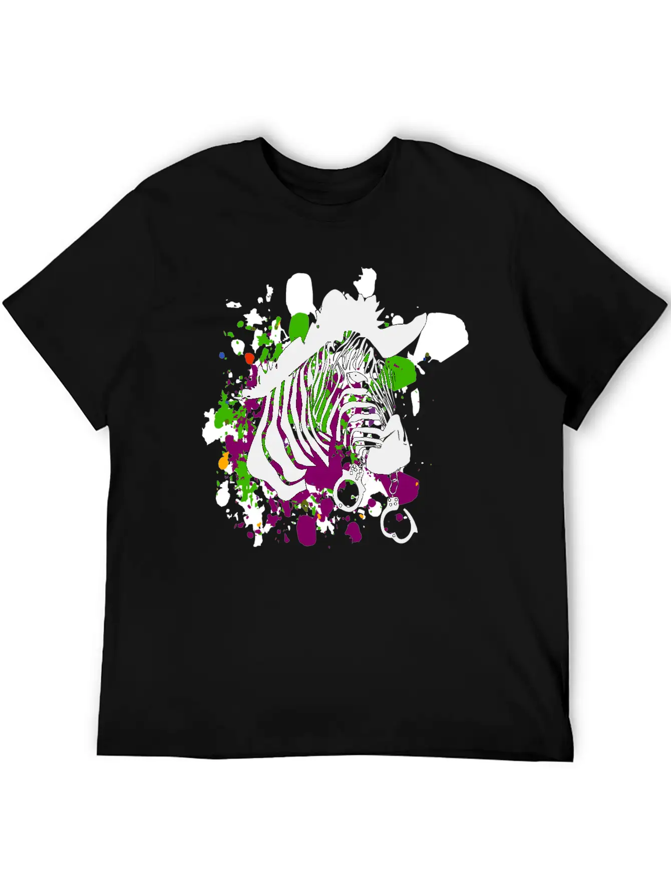Streetart Zebra Hipster Unisex Short Sleeve Soft Cotton T-Shirt – Casual Everyday Wear