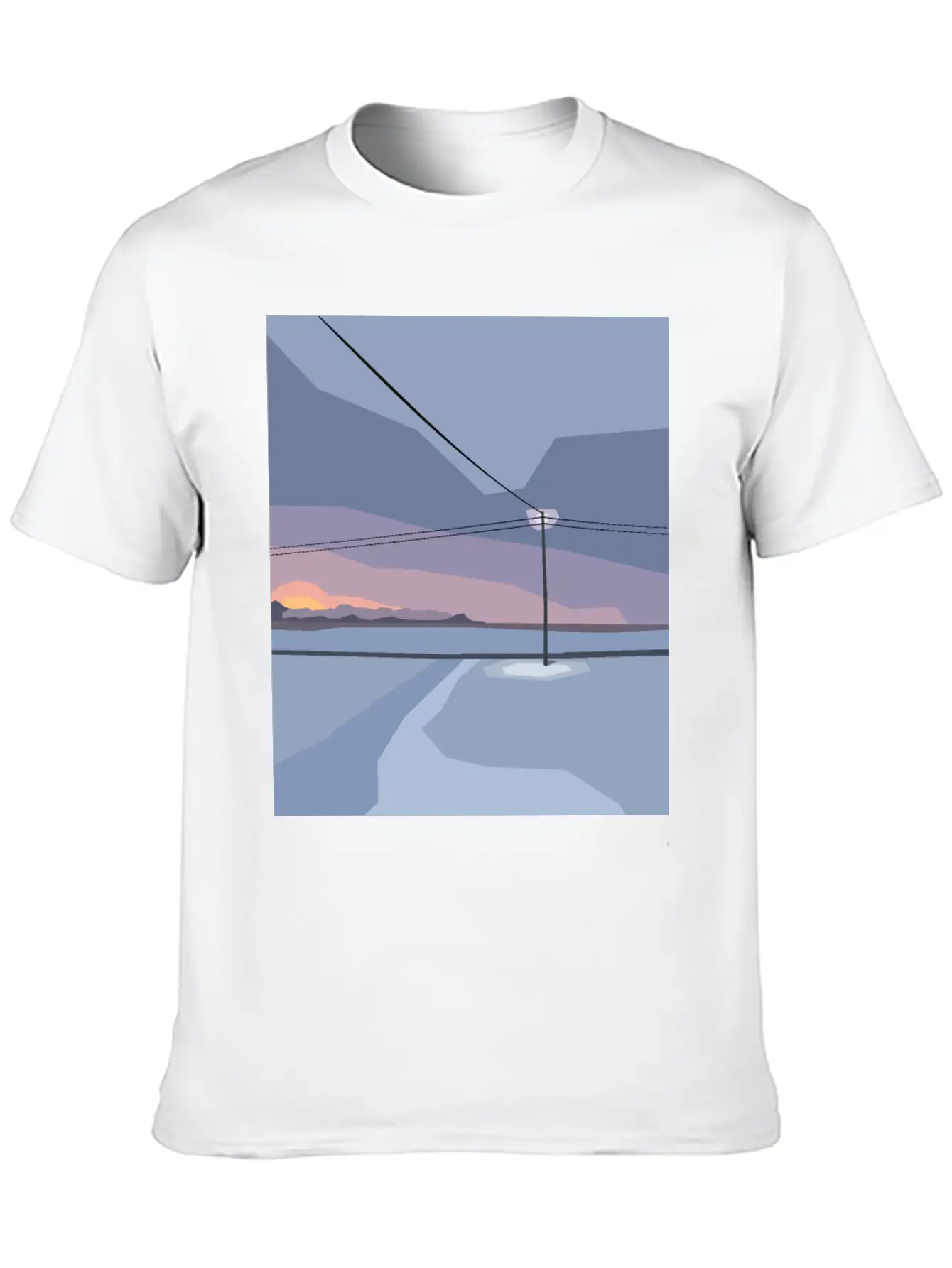 Streetlight In Snow Desert Unisex Casual T-Shirt – Clean Design For Daily Comfort