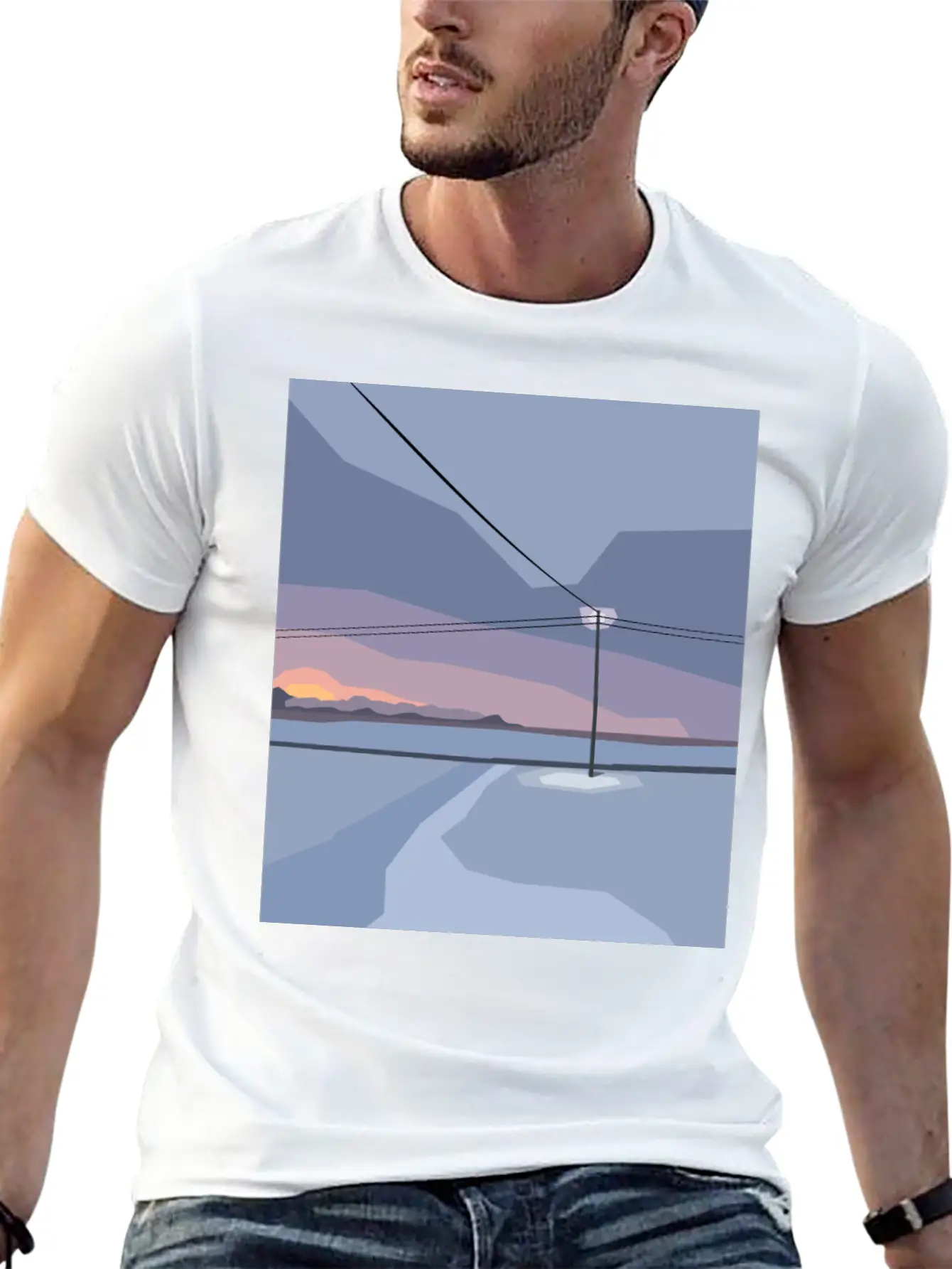 Streetlight In Snow Desert Unisex Casual T-Shirt – Clean Design For Daily Comfort