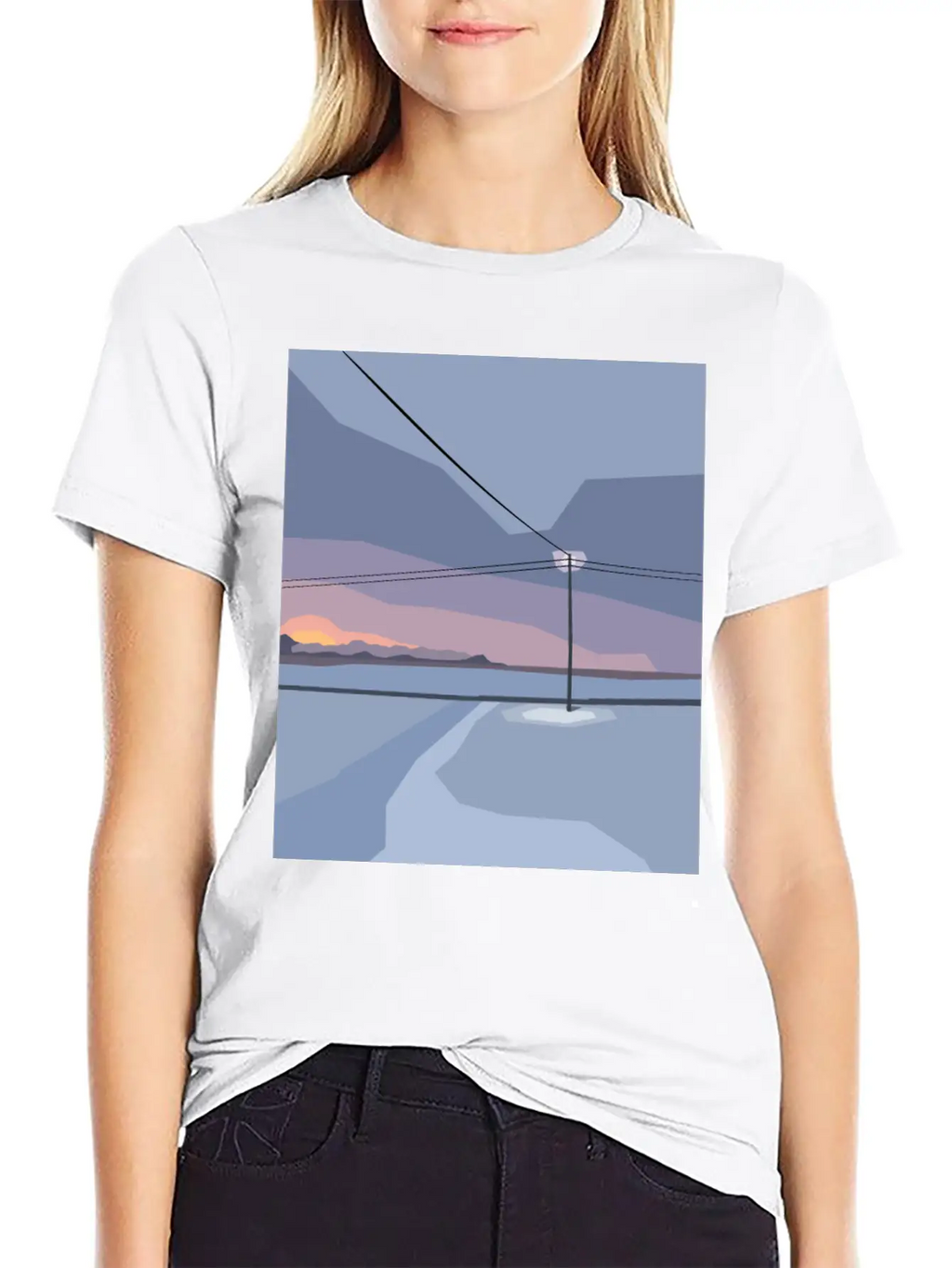 Streetlight In Snow Desert Unisex Casual T-Shirt – Clean Design For Daily Comfort