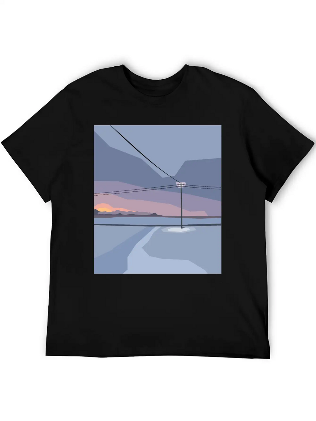Streetlight In Snow Desert Unisex Casual T-Shirt – Clean Design For Daily Comfort