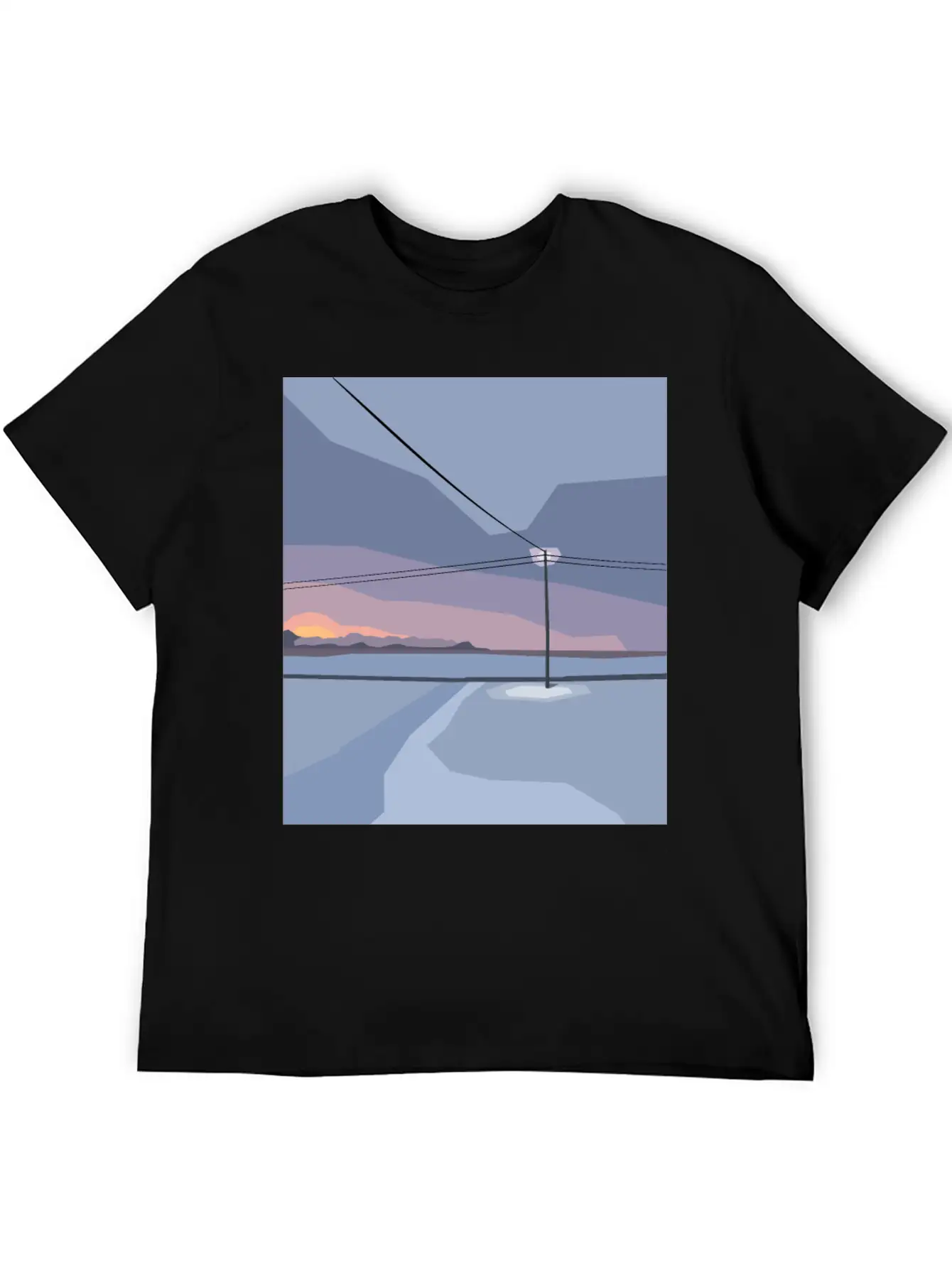Streetlight In Snow Desert Unisex Casual T-Shirt – Clean Design For Daily Comfort