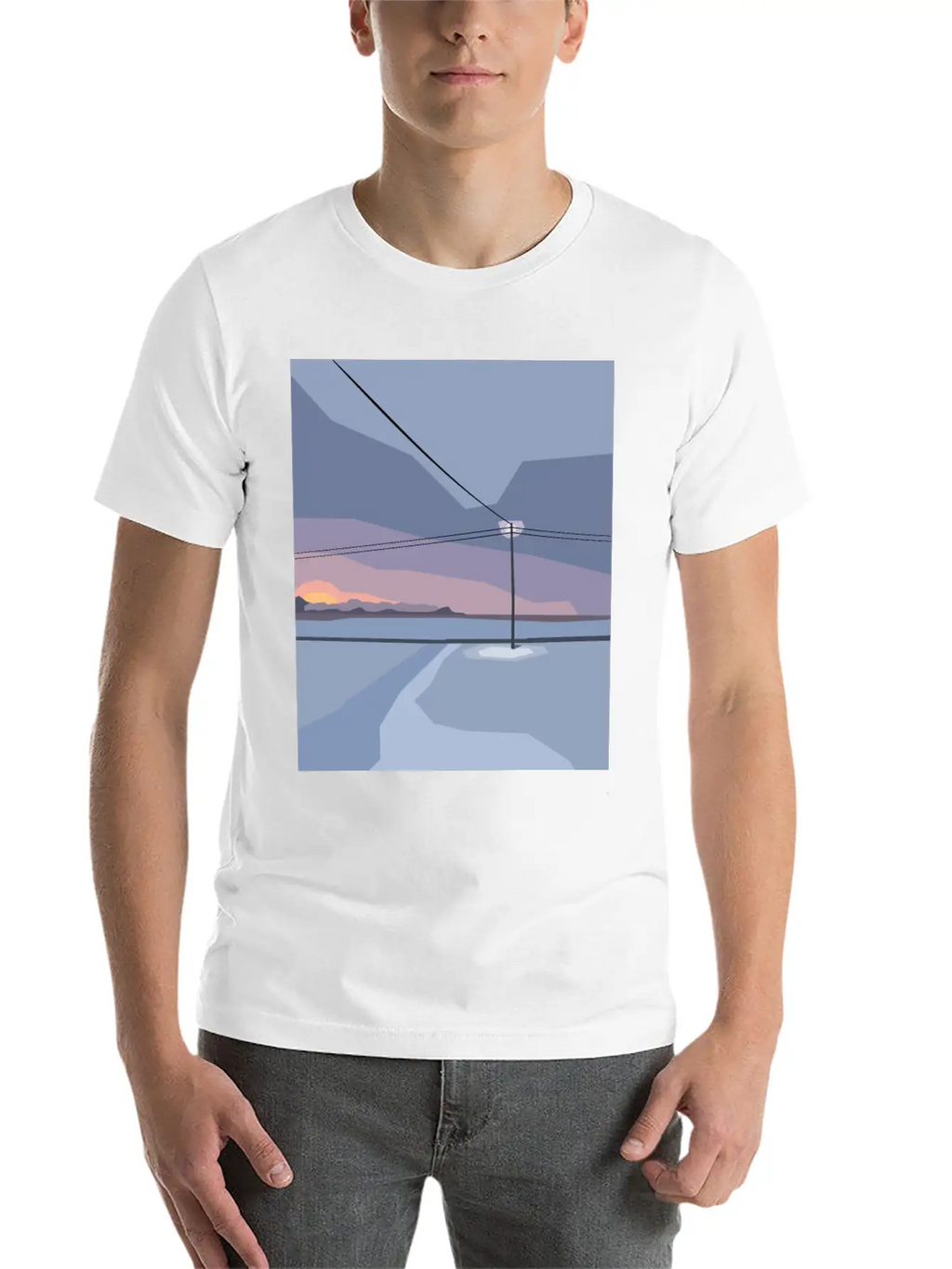Streetlight In Snow Desert Unisex Casual T-Shirt – Clean Design For Daily Comfort