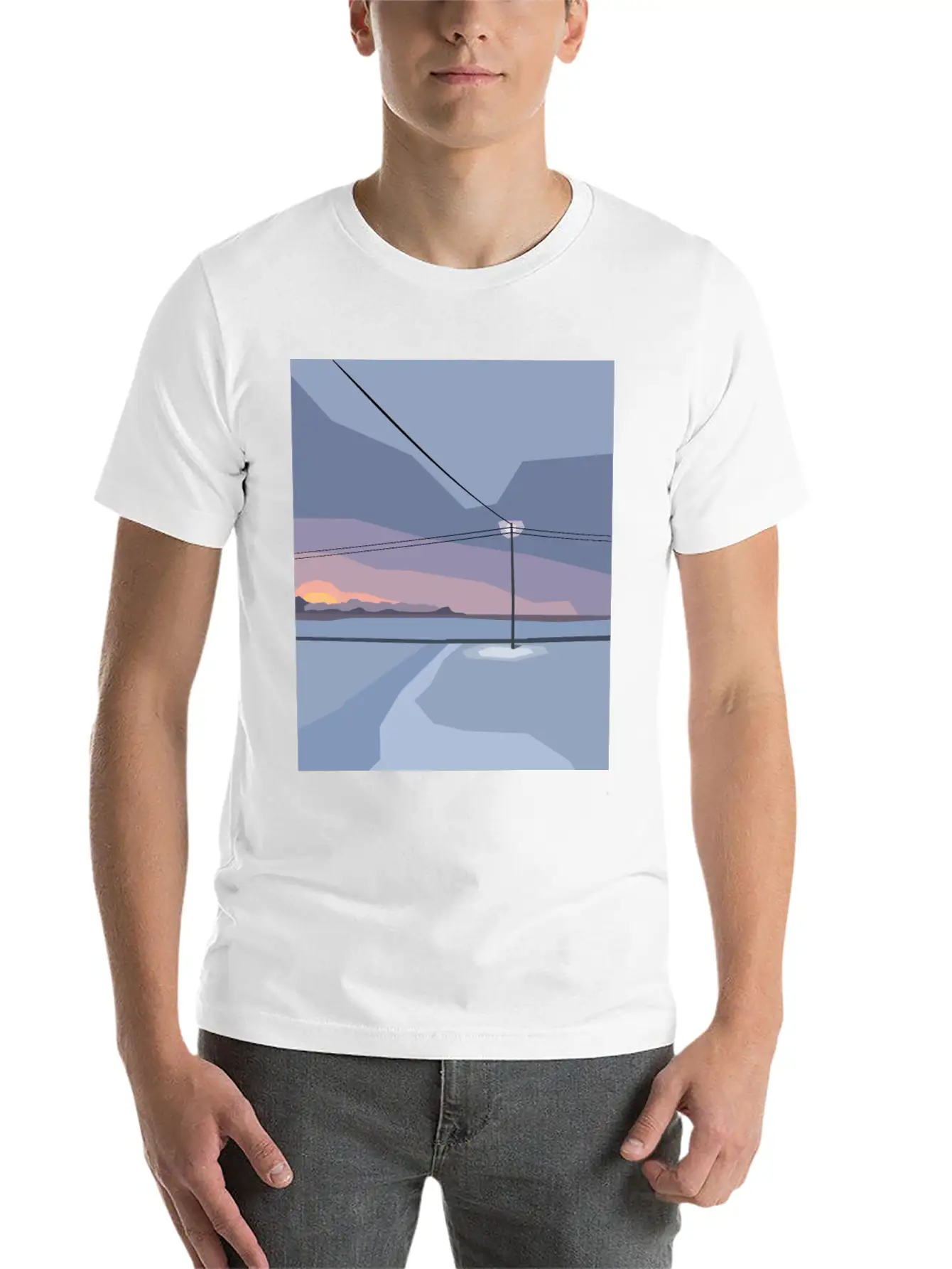 Streetlight In Snow Desert Unisex Casual T-Shirt – Clean Design For Daily Comfort