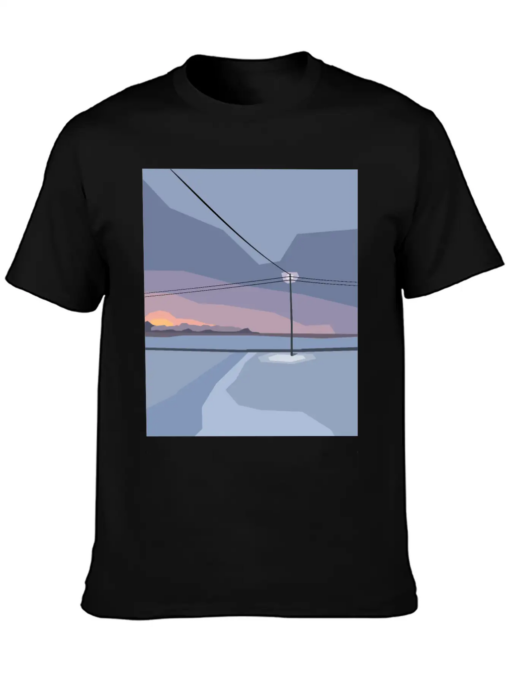 Streetlight In Snow Desert Unisex Casual T-Shirt – Clean Design For Daily Comfort