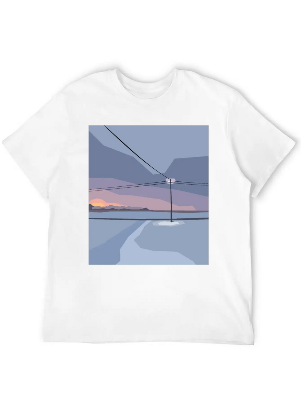 Streetlight In Snow Desert Unisex Casual T-Shirt – Clean Design For Daily Comfort