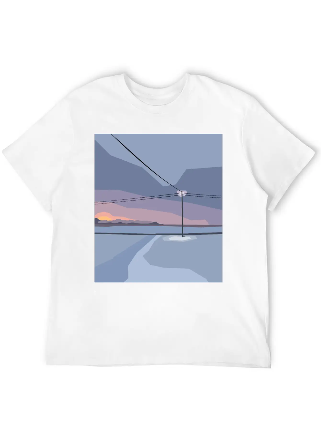 Streetlight In Snow Desert Unisex Casual T-Shirt – Clean Design For Daily Comfort
