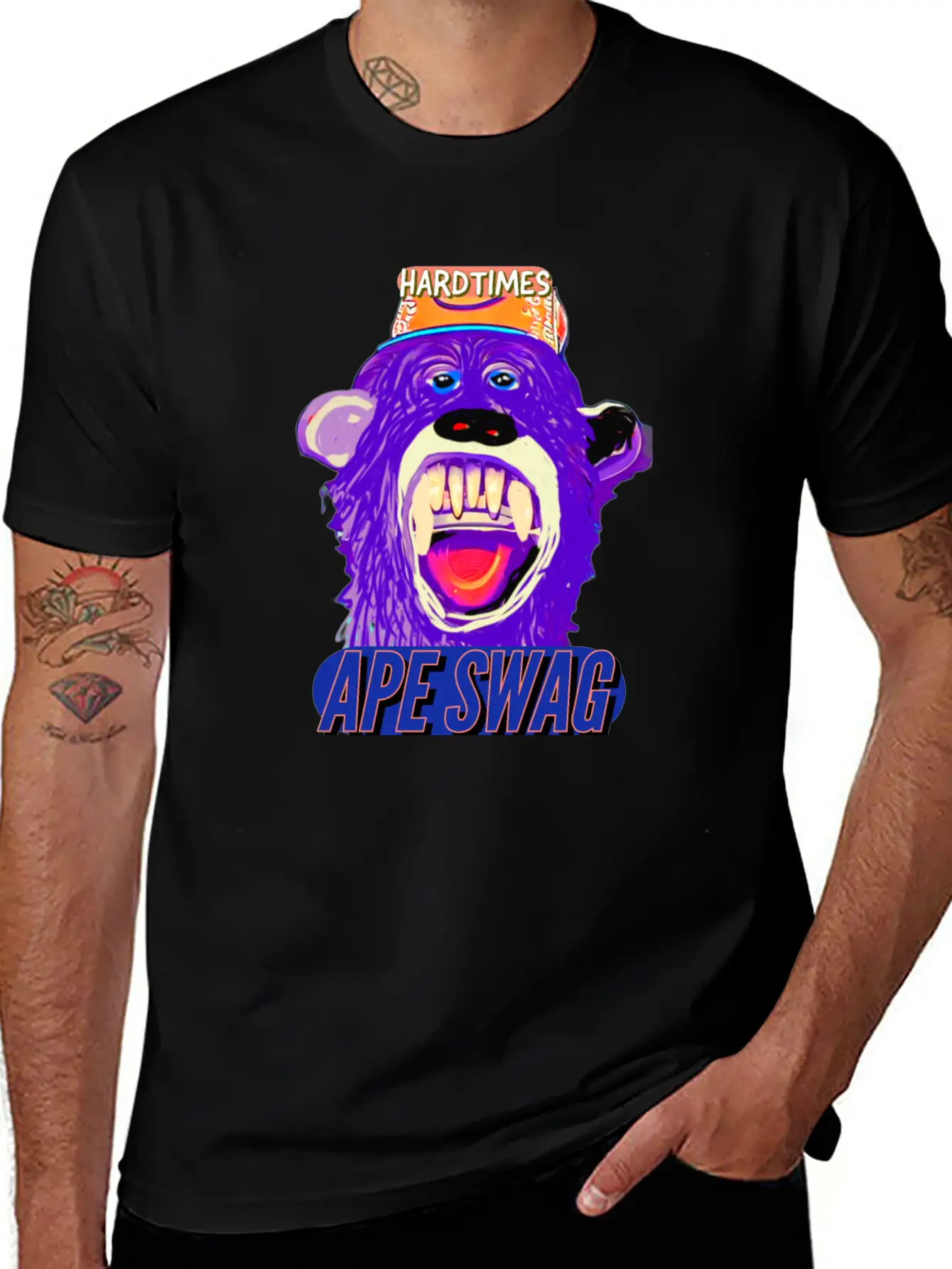 Streetwear Hard Times Ape Swag Hypebeast Unisex Short Sleeve Soft Cotton T-Shirt – Casual Everyday Wear