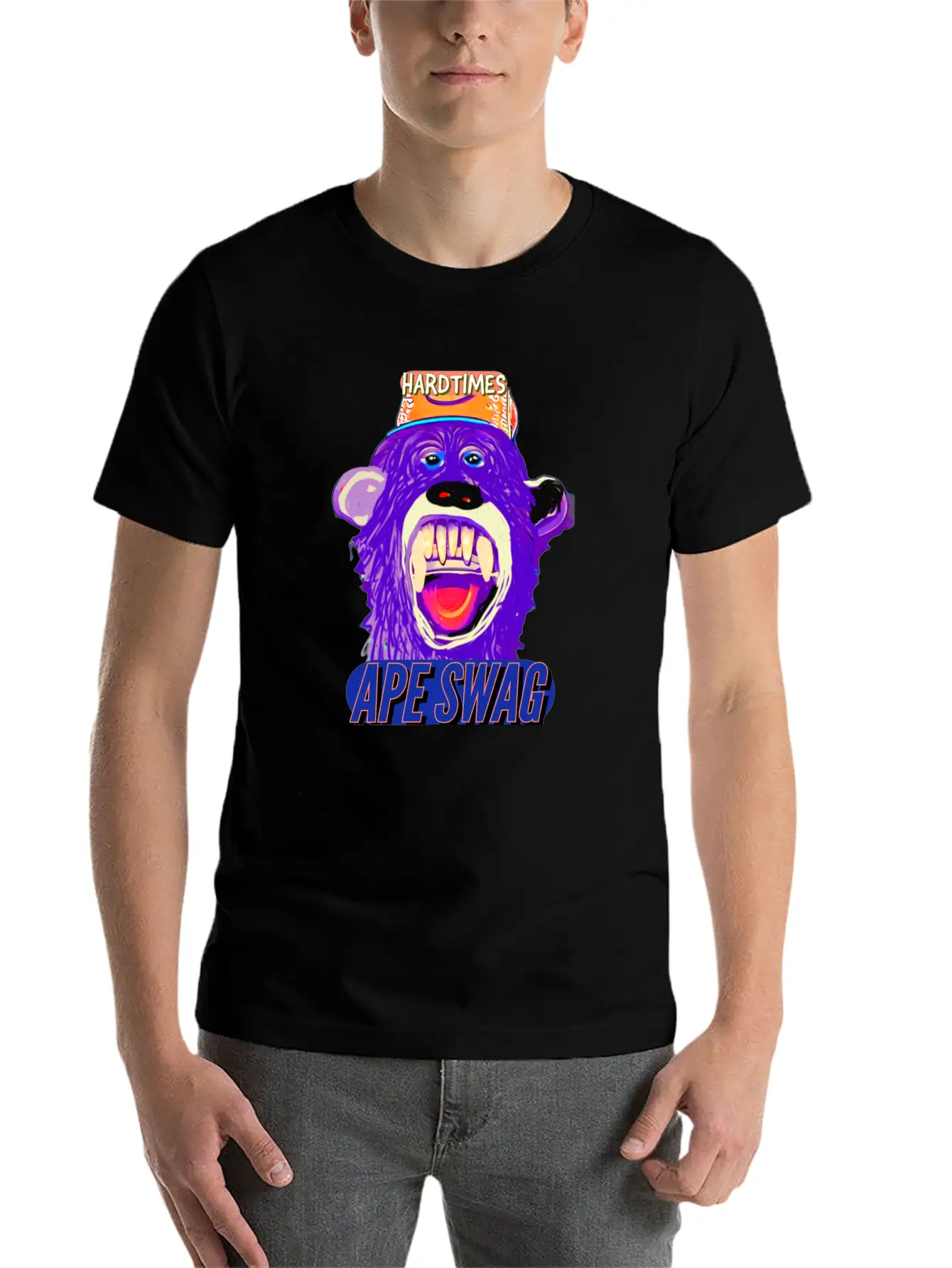 Streetwear Hard Times Ape Swag Hypebeast Unisex Short Sleeve Soft Cotton T-Shirt – Casual Everyday Wear