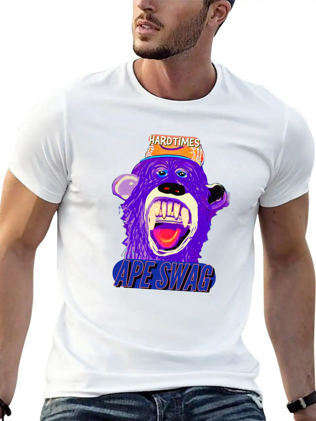 Streetwear Hard Times Ape Swag Hypebeast Unisex Short Sleeve Soft Cotton T-Shirt – Casual Everyday Wear