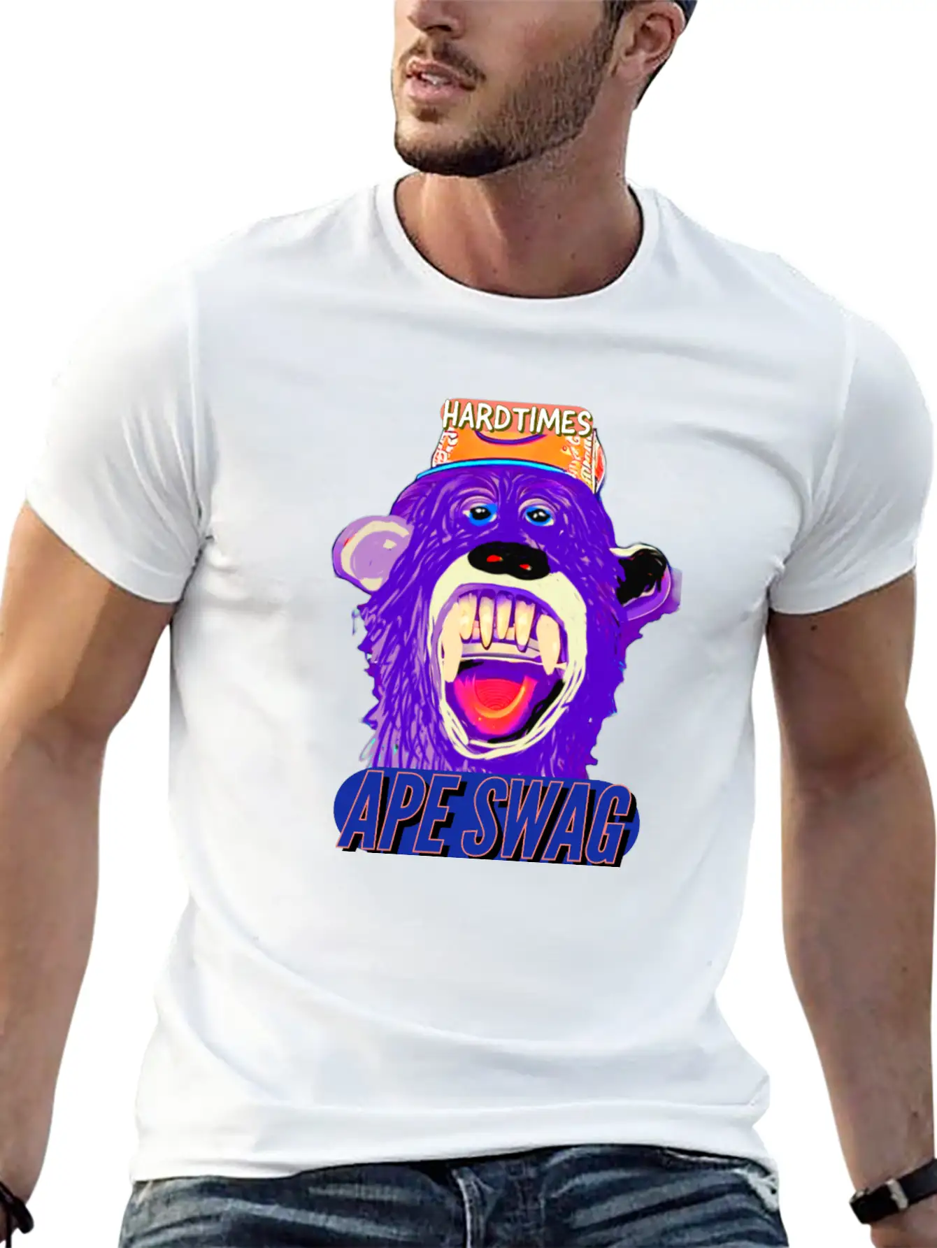 Streetwear Hard Times Ape Swag Hypebeast Unisex Short Sleeve Soft Cotton T-Shirt – Casual Everyday Wear