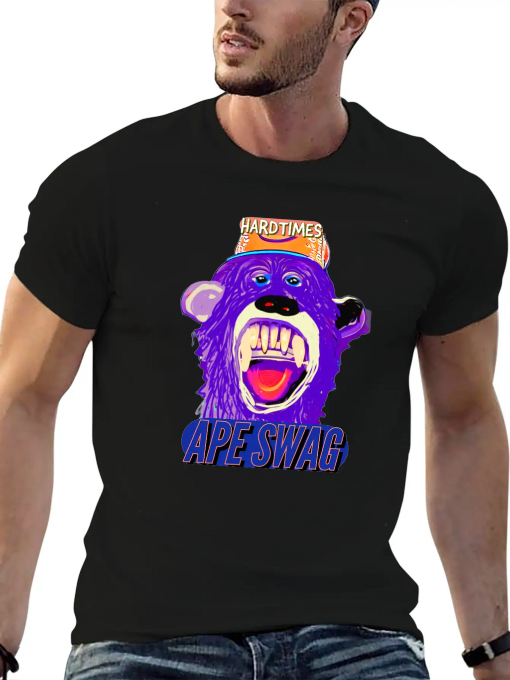 Streetwear Hard Times Ape Swag Hypebeast Unisex Short Sleeve Soft Cotton T-Shirt – Casual Everyday Wear