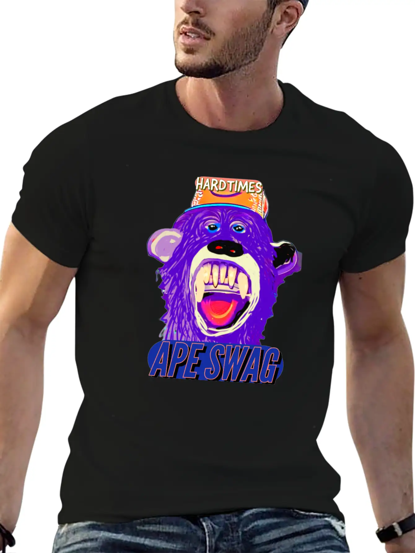 Streetwear Hard Times Ape Swag Hypebeast Unisex Short Sleeve Soft Cotton T-Shirt – Casual Everyday Wear
