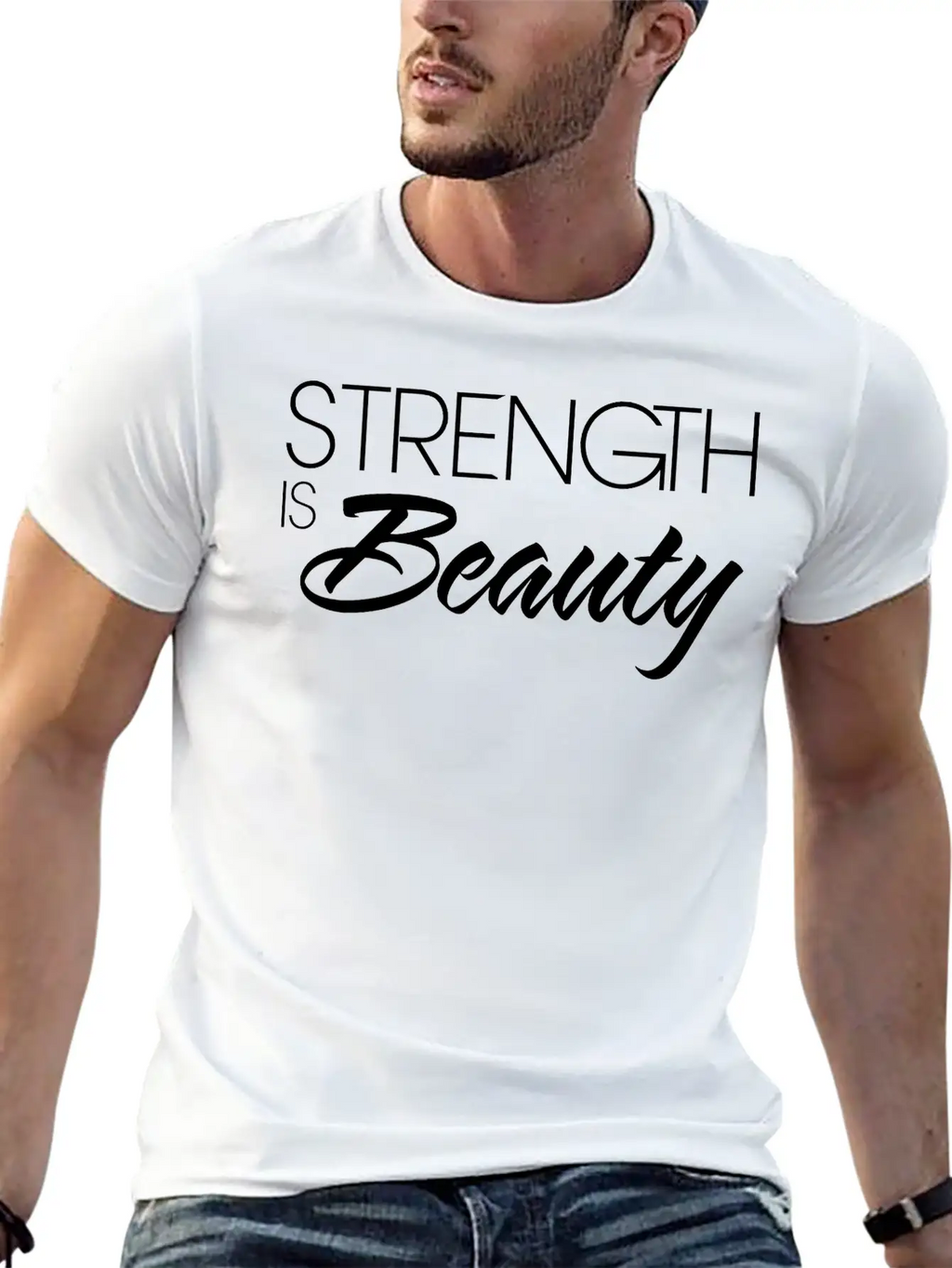 Strength Is Beauty Unisex Short Sleeve Soft Cotton T-Shirt – Casual Everyday Wear