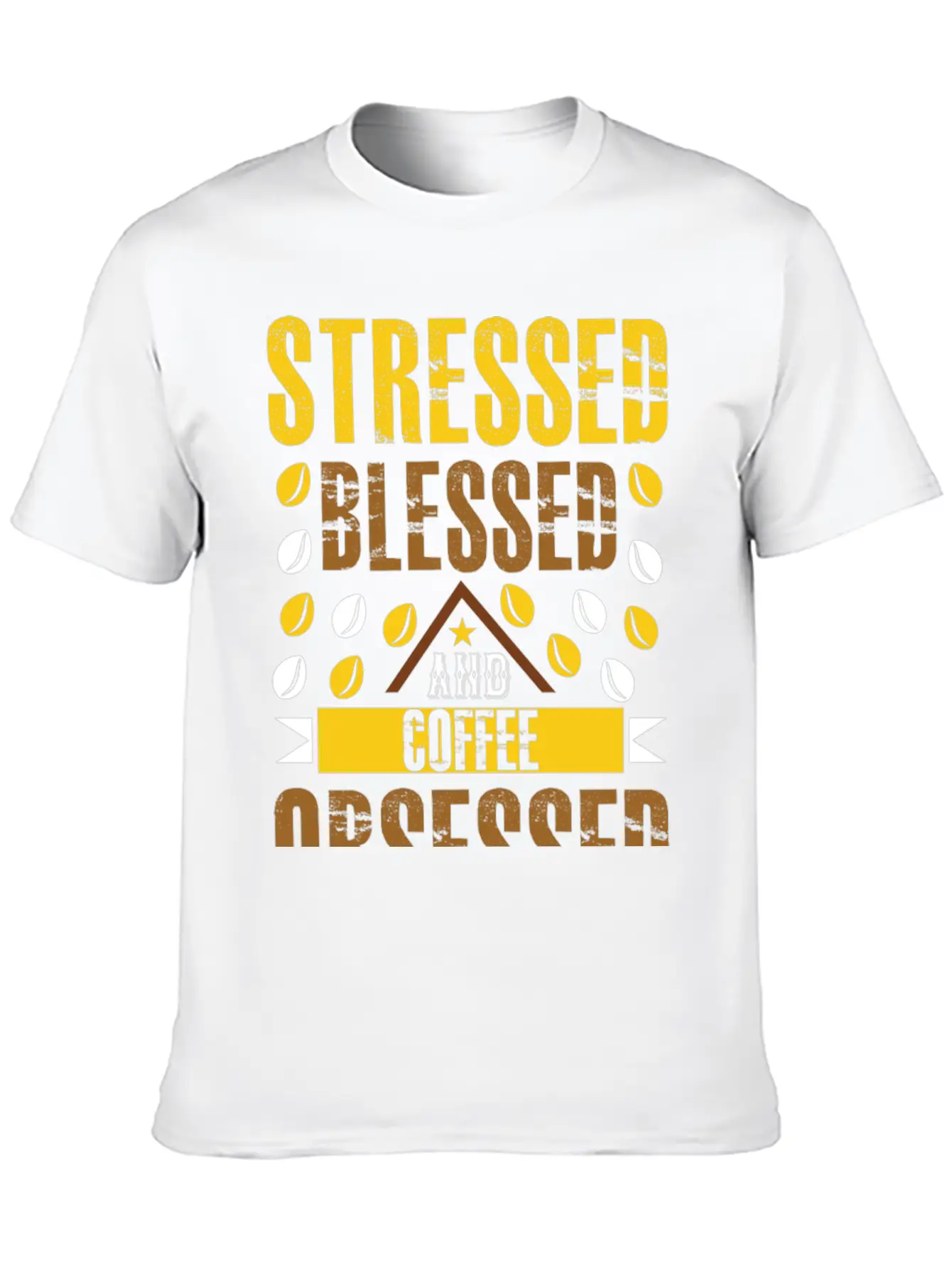 Stress Bless And Coffee Obsessed Essential Cotton Tee For Daily Outfits – Unisex Style