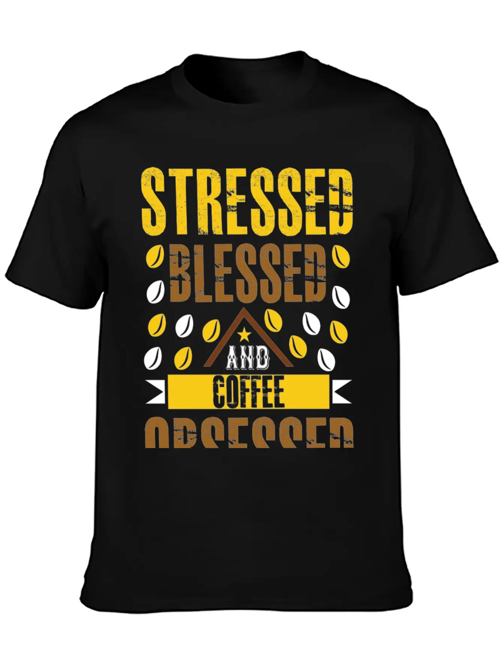 Stress Bless And Coffee Obsessed Essential Cotton Tee For Daily Outfits – Unisex Style