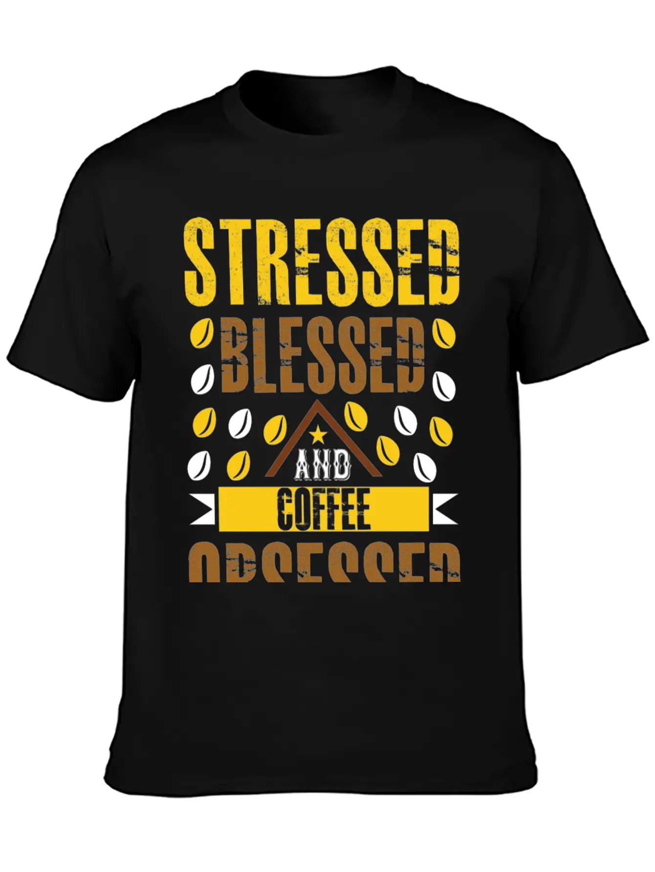 Stress Bless And Coffee Obsessed Essential Cotton Tee For Daily Outfits – Unisex Style