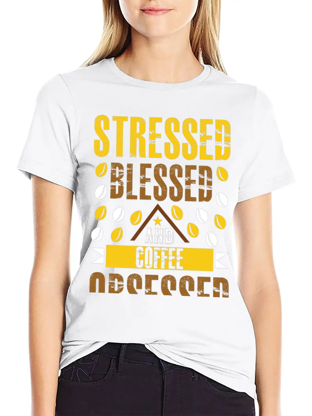 Stress Bless And Coffee Obsessed Essential Cotton Tee For Daily Outfits – Unisex Style