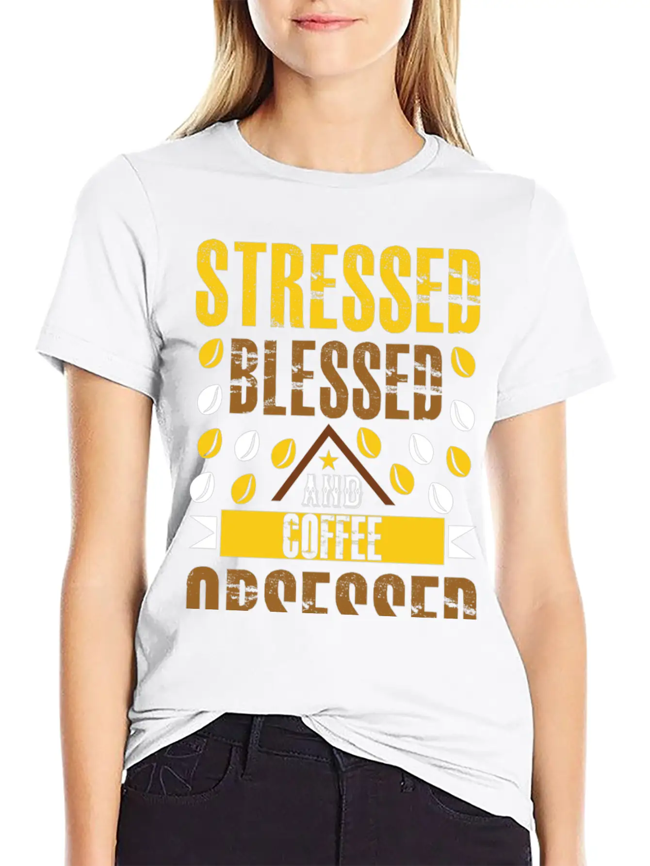Stress Bless And Coffee Obsessed Essential Cotton Tee For Daily Outfits – Unisex Style