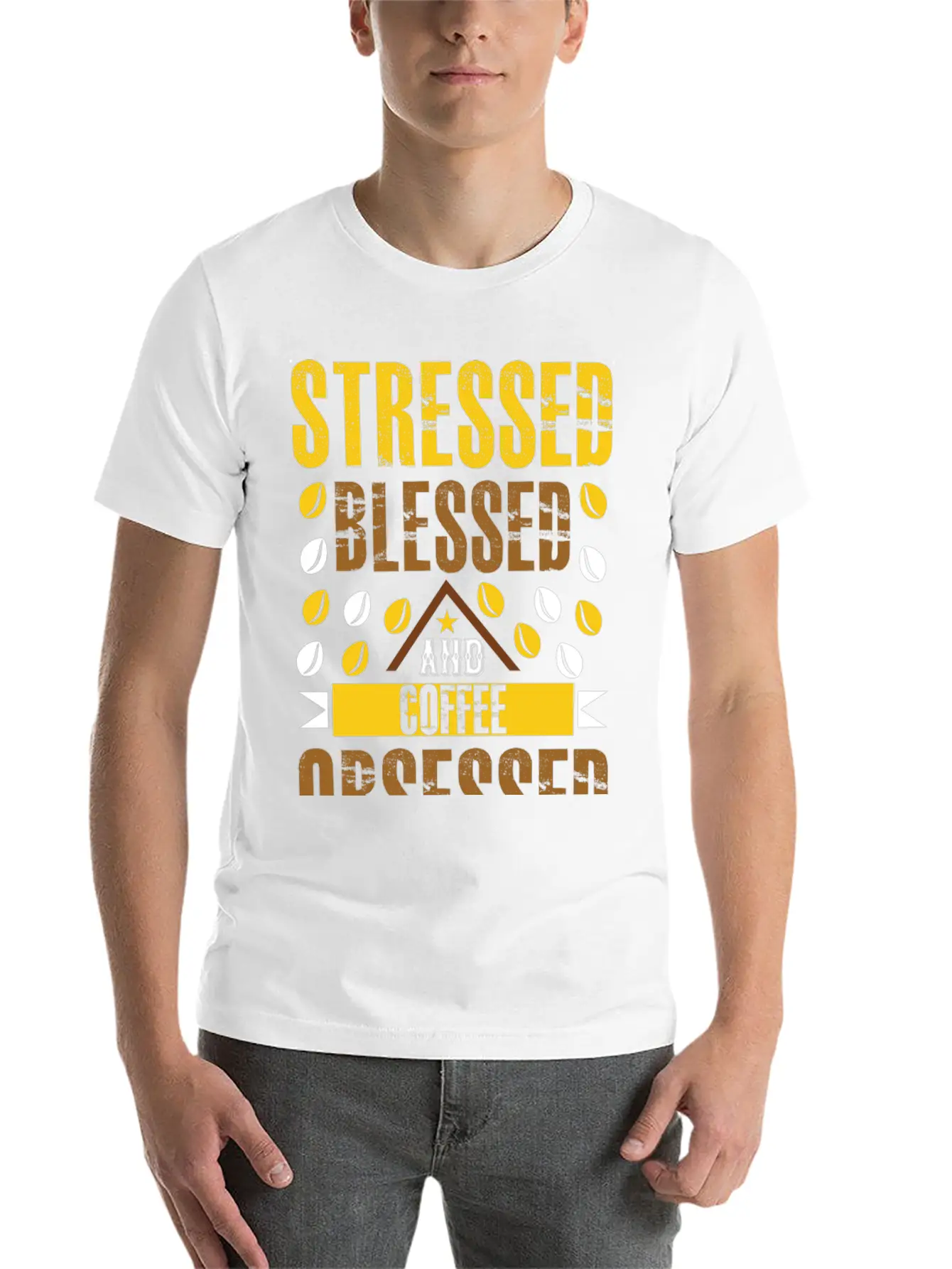 Stress Bless And Coffee Obsessed Essential Cotton Tee For Daily Outfits – Unisex Style