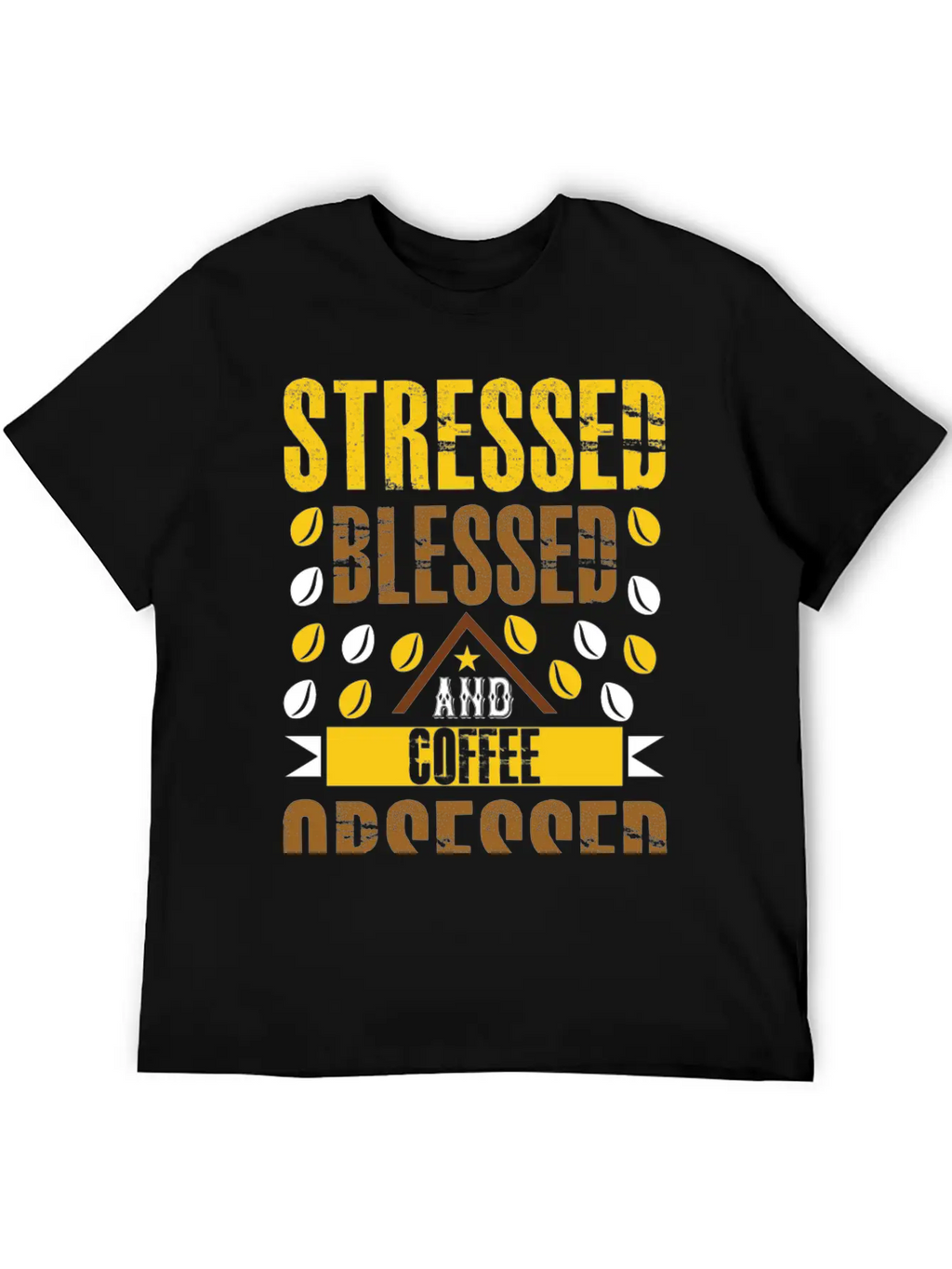 Stress Bless And Coffee Obsessed Essential Cotton Tee For Daily Outfits – Unisex Style