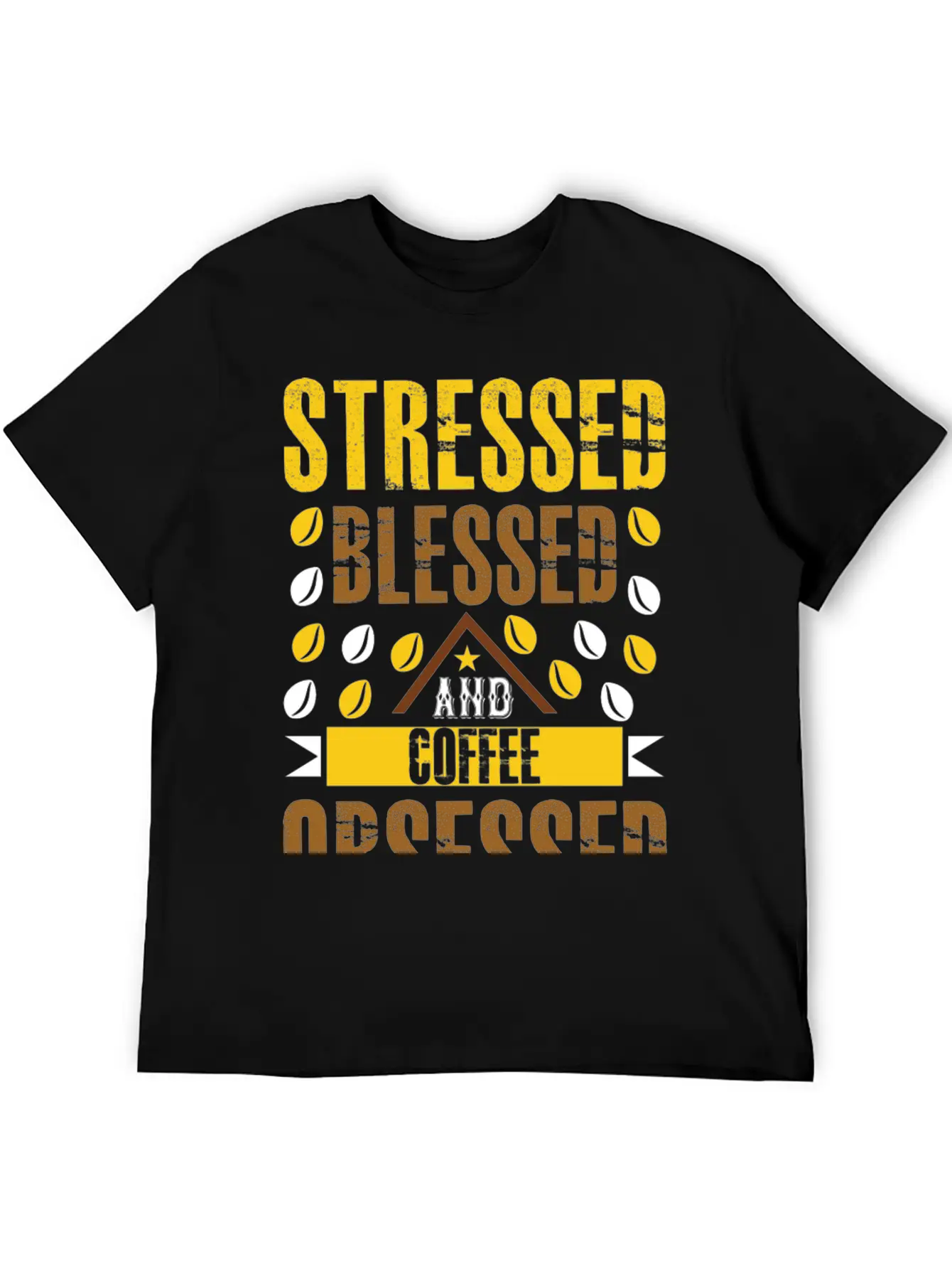 Stress Bless And Coffee Obsessed Essential Cotton Tee For Daily Outfits – Unisex Style