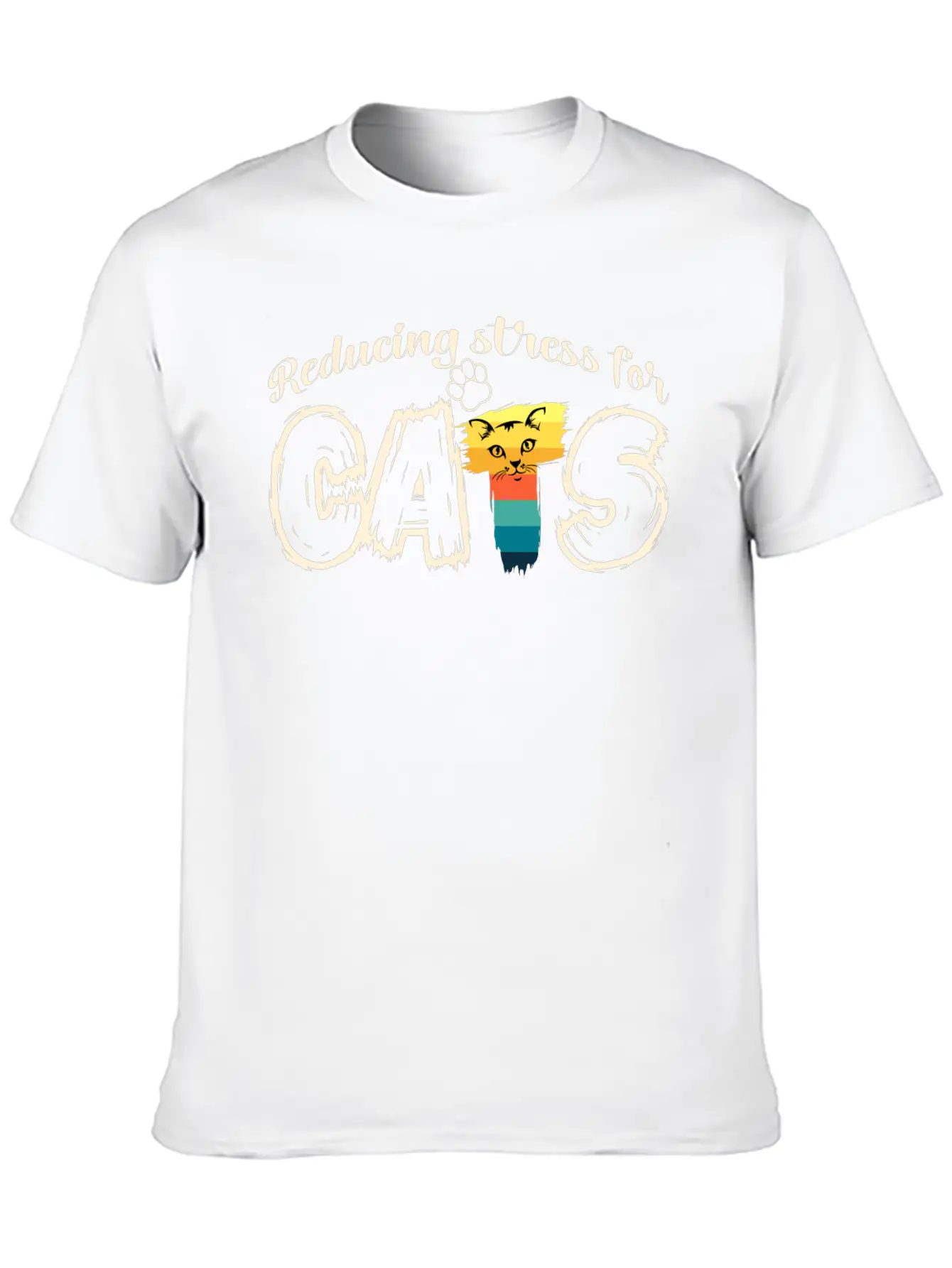 Stressed Cat Stylish Everyday T-Shirt – Unisex Basic Cotton Tee