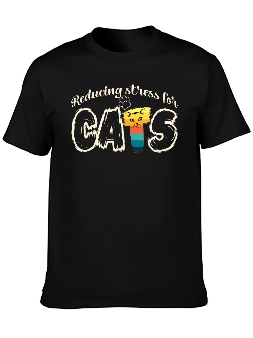 Stressed Cat Stylish Everyday T-Shirt – Unisex Basic Cotton Tee