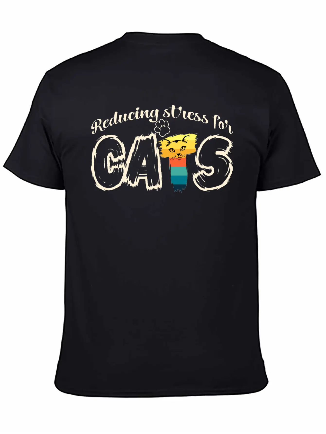 Stressed Cat Stylish Everyday T-Shirt – Unisex Basic Cotton Tee