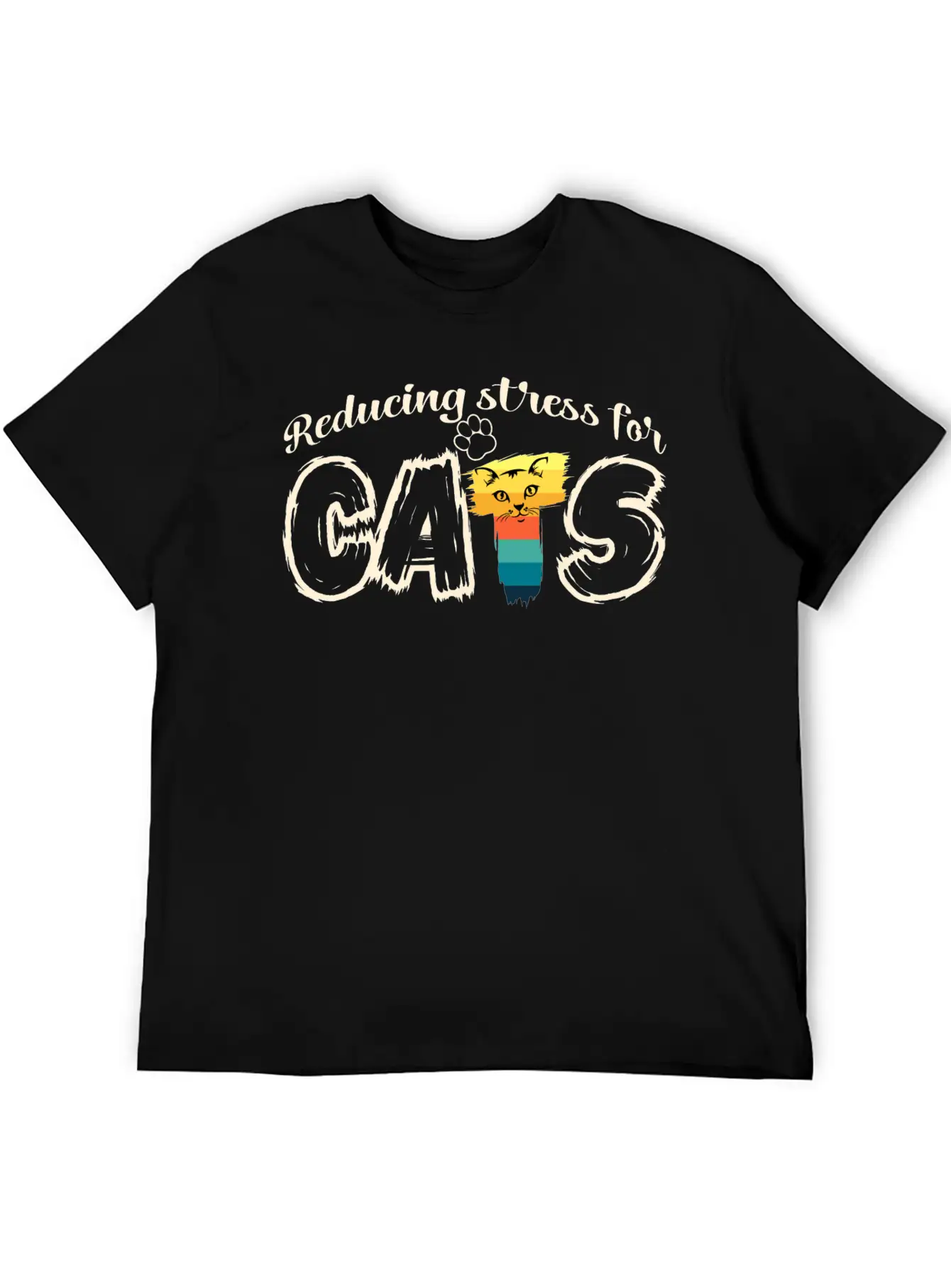 Stressed Cat Stylish Everyday T-Shirt – Unisex Basic Cotton Tee