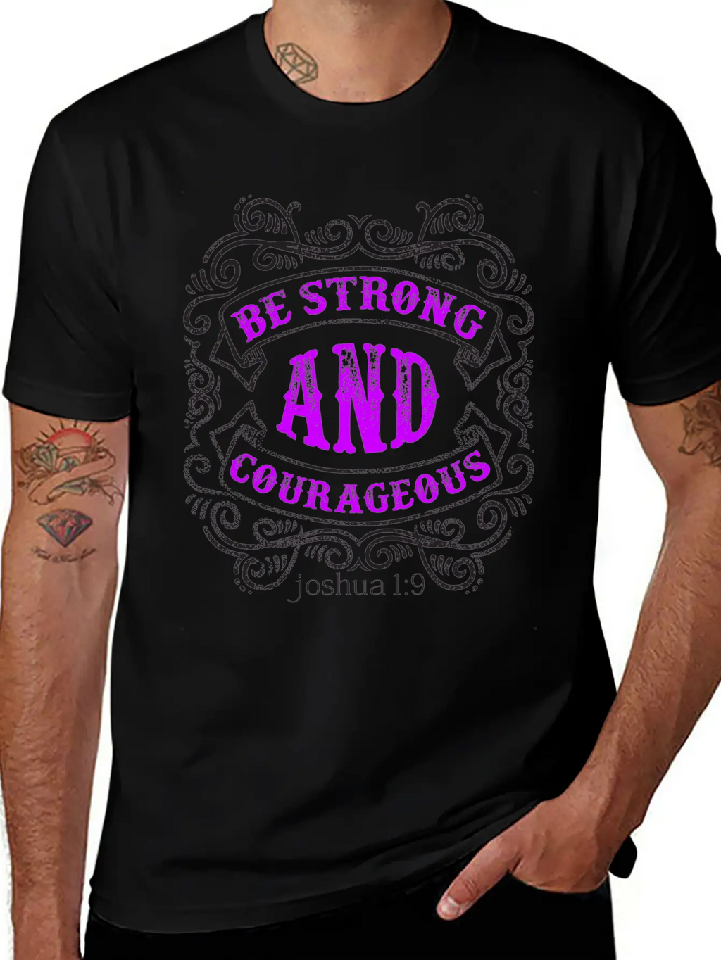 Strong And Courageous T-shirt Design Breathable Soft Cotton T-Shirt – Timeless Casual Look