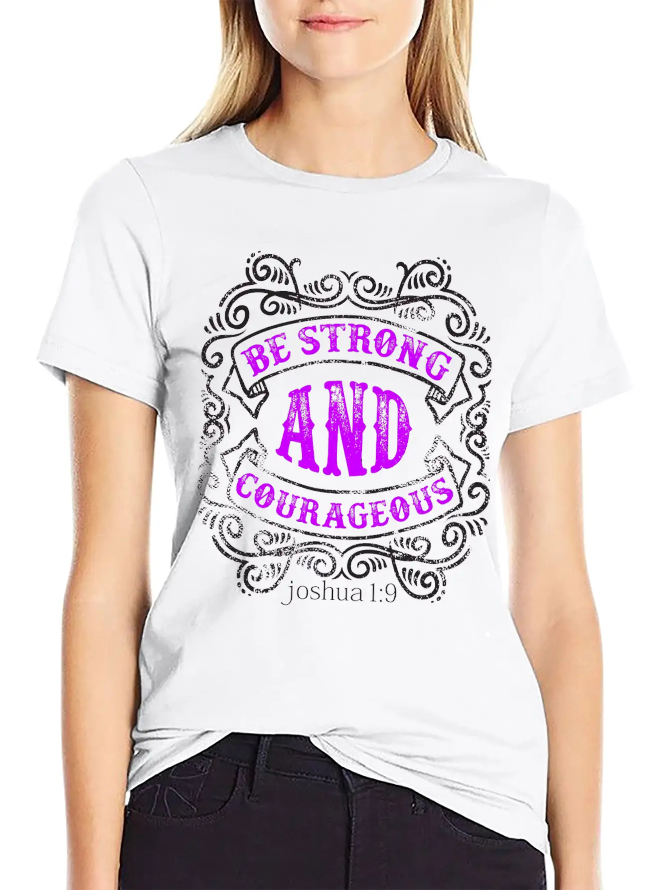 Strong And Courageous T-shirt Design Breathable Soft Cotton T-Shirt – Timeless Casual Look