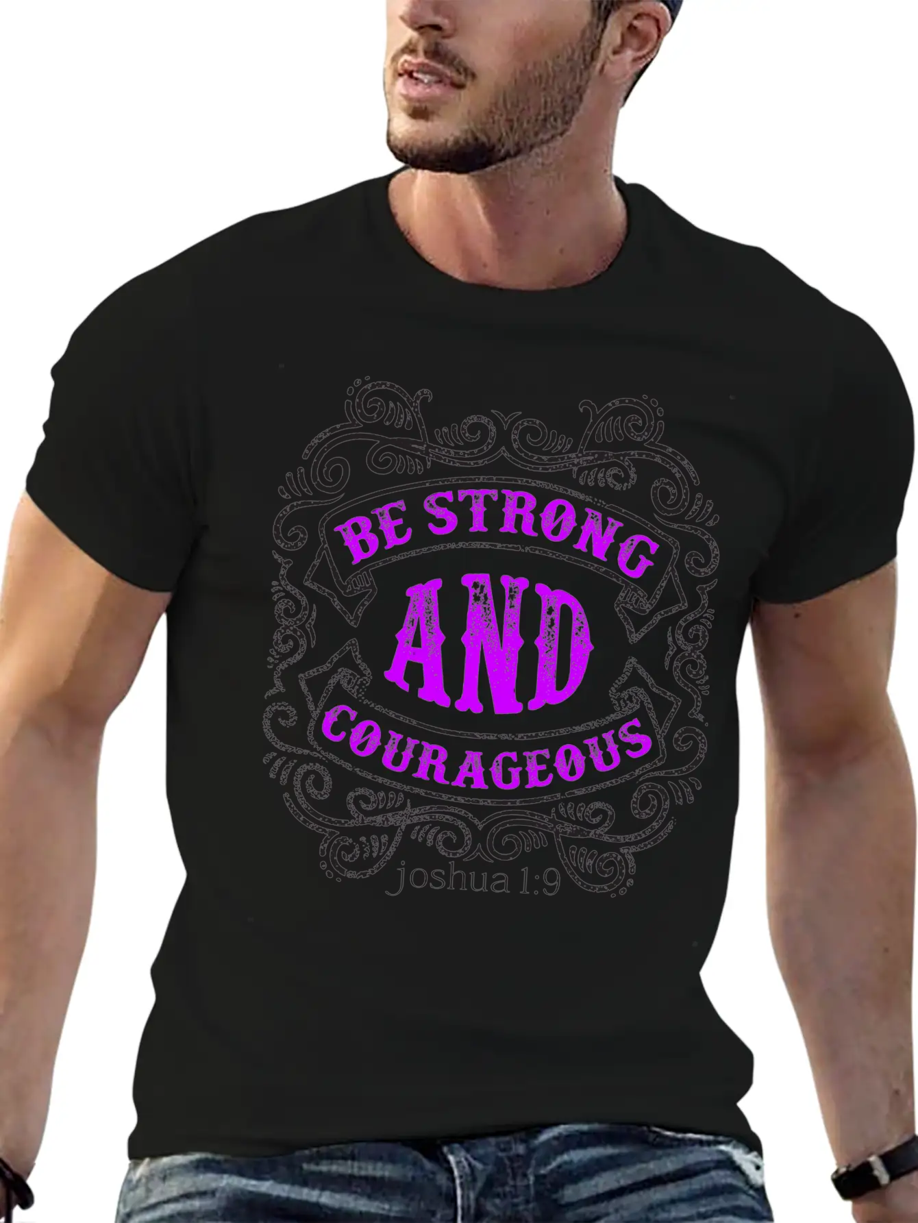 Strong And Courageous T-shirt Design Breathable Soft Cotton T-Shirt – Timeless Casual Look