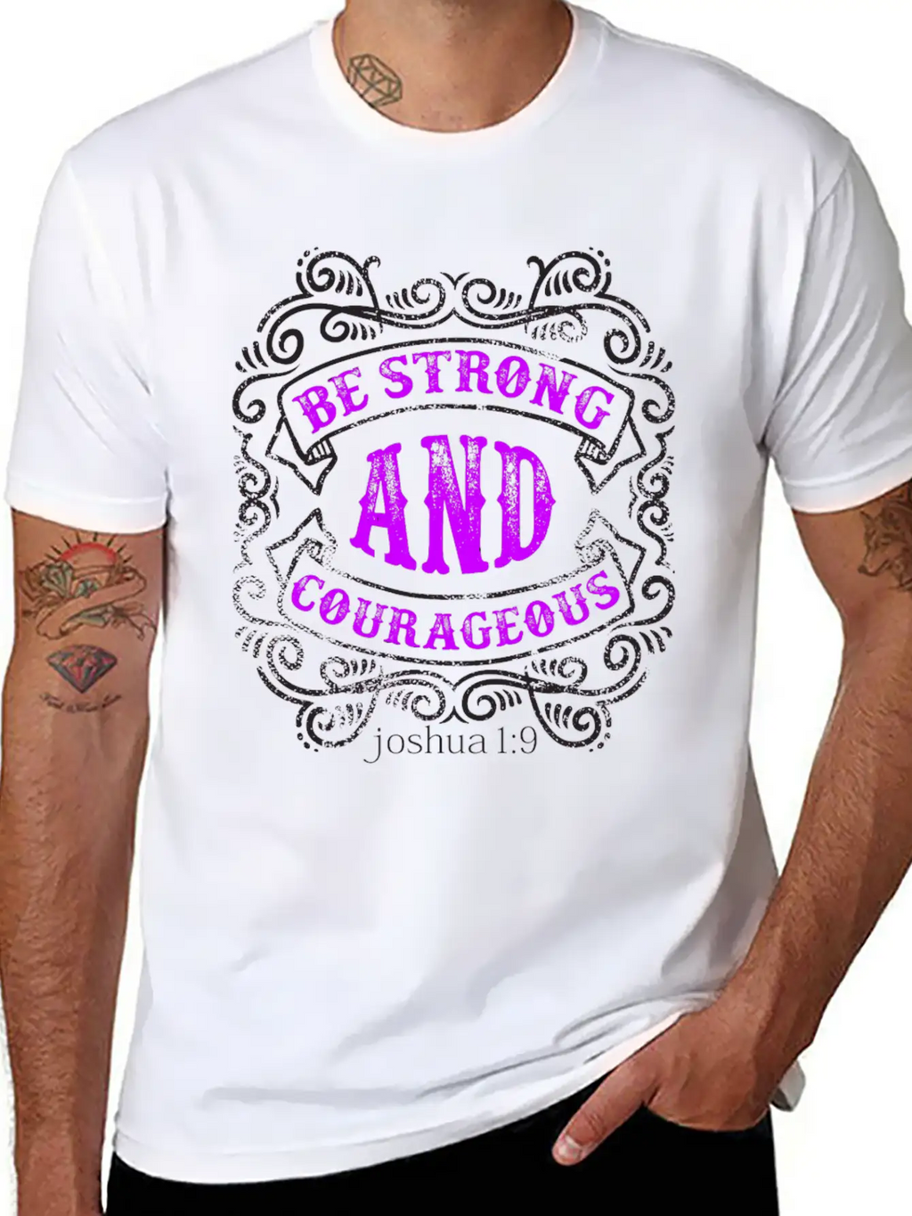Strong And Courageous T-shirt Design Breathable Soft Cotton T-Shirt – Timeless Casual Look