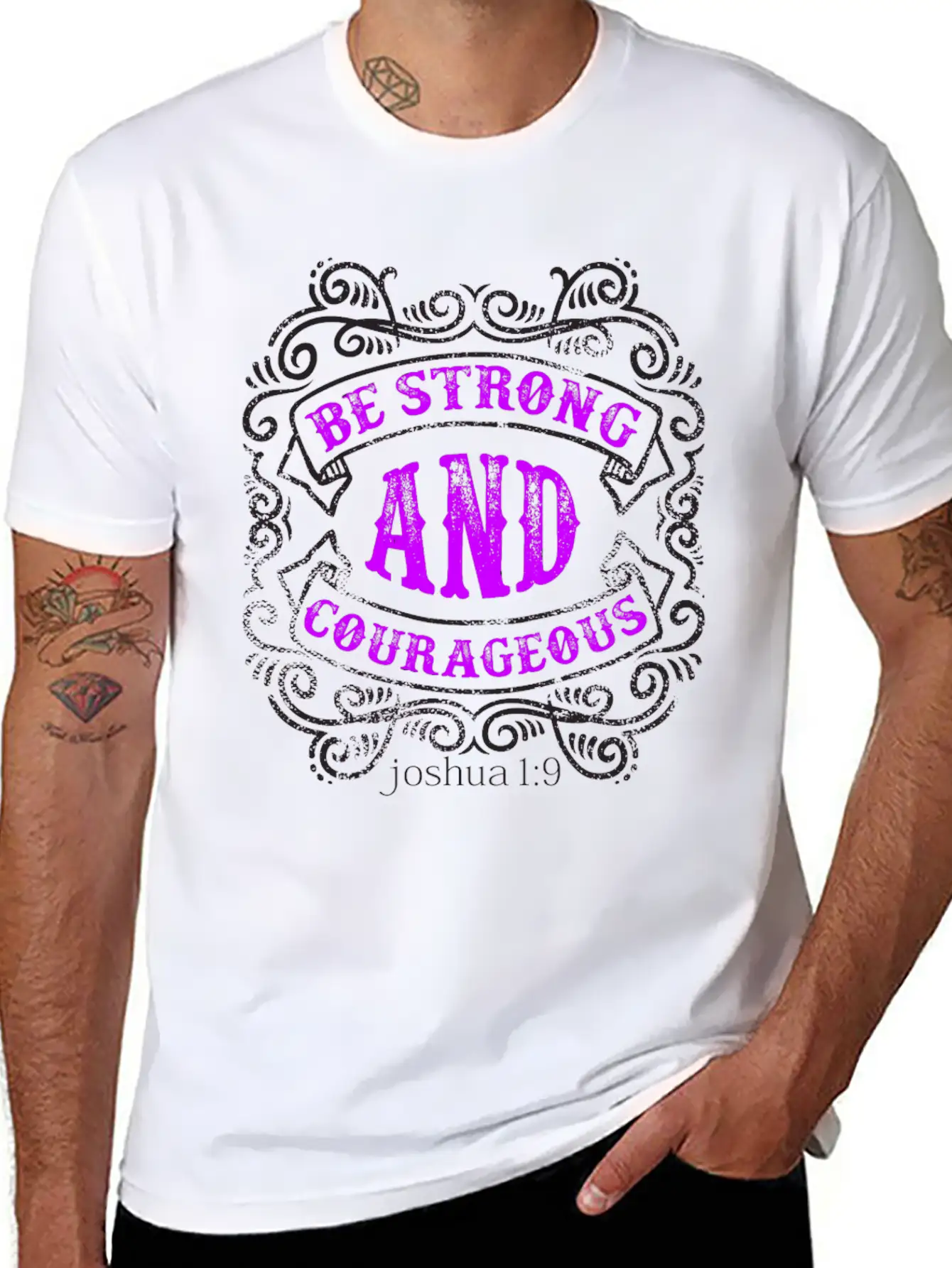 Strong And Courageous T-shirt Design Breathable Soft Cotton T-Shirt – Timeless Casual Look