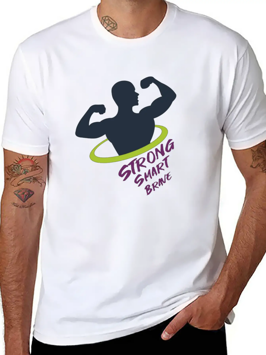 Strong Smart Brave Unisex Casual T-Shirt – Clean Design For Daily Comfort