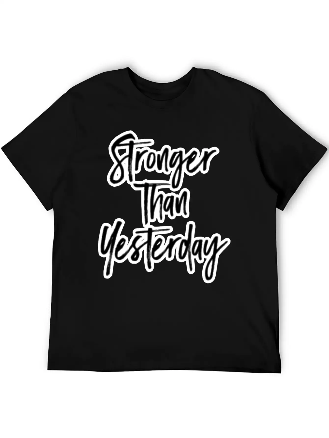 Stronger Than Yesterday Motivation Motivate Breathable Soft Cotton T-Shirt – Timeless Casual Look
