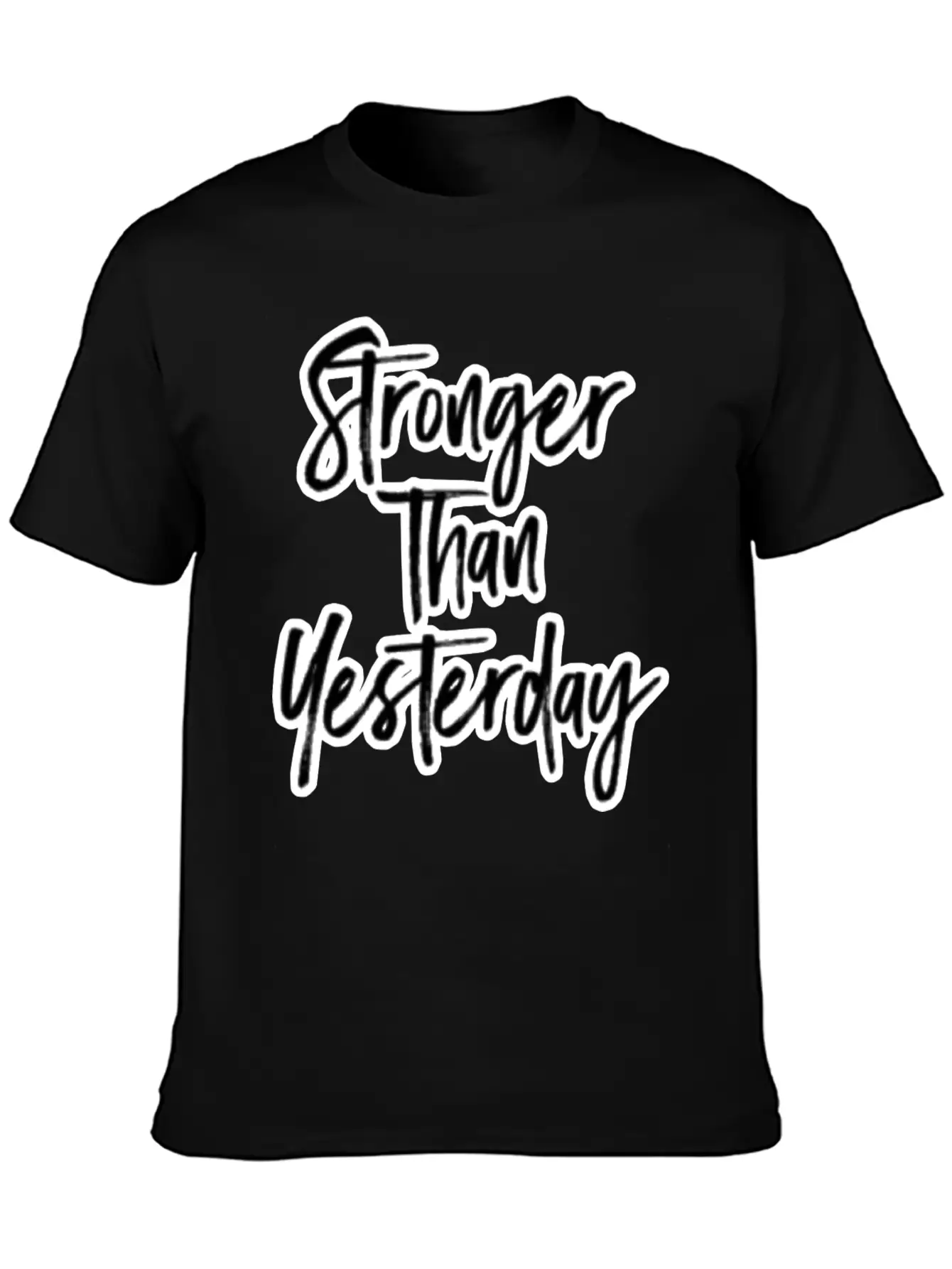 Stronger Than Yesterday Motivation Motivate Breathable Soft Cotton T-Shirt – Timeless Casual Look