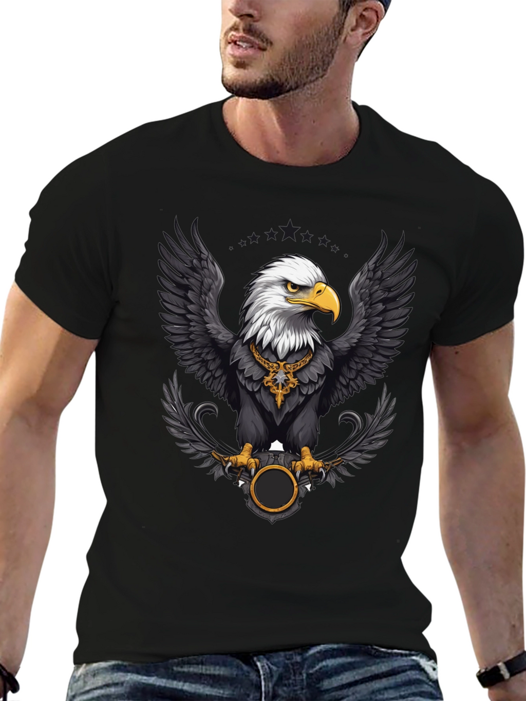 Eagle Graphic Tee - Bold Black T-Shirt