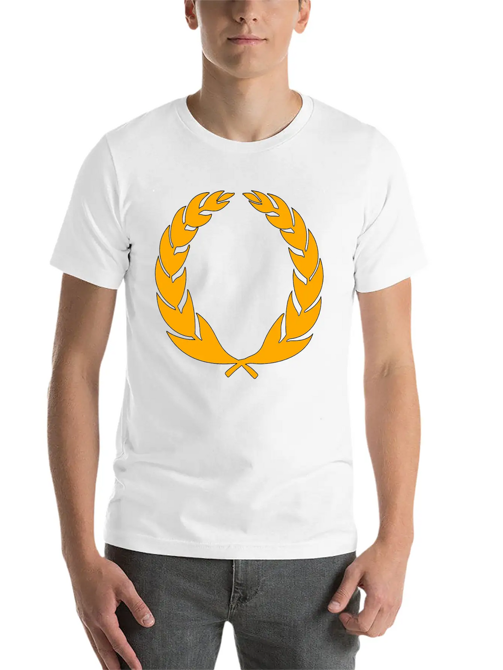 Stylised Laurel Wreath Essential Cotton Tee For Daily Outfits – Unisex Style