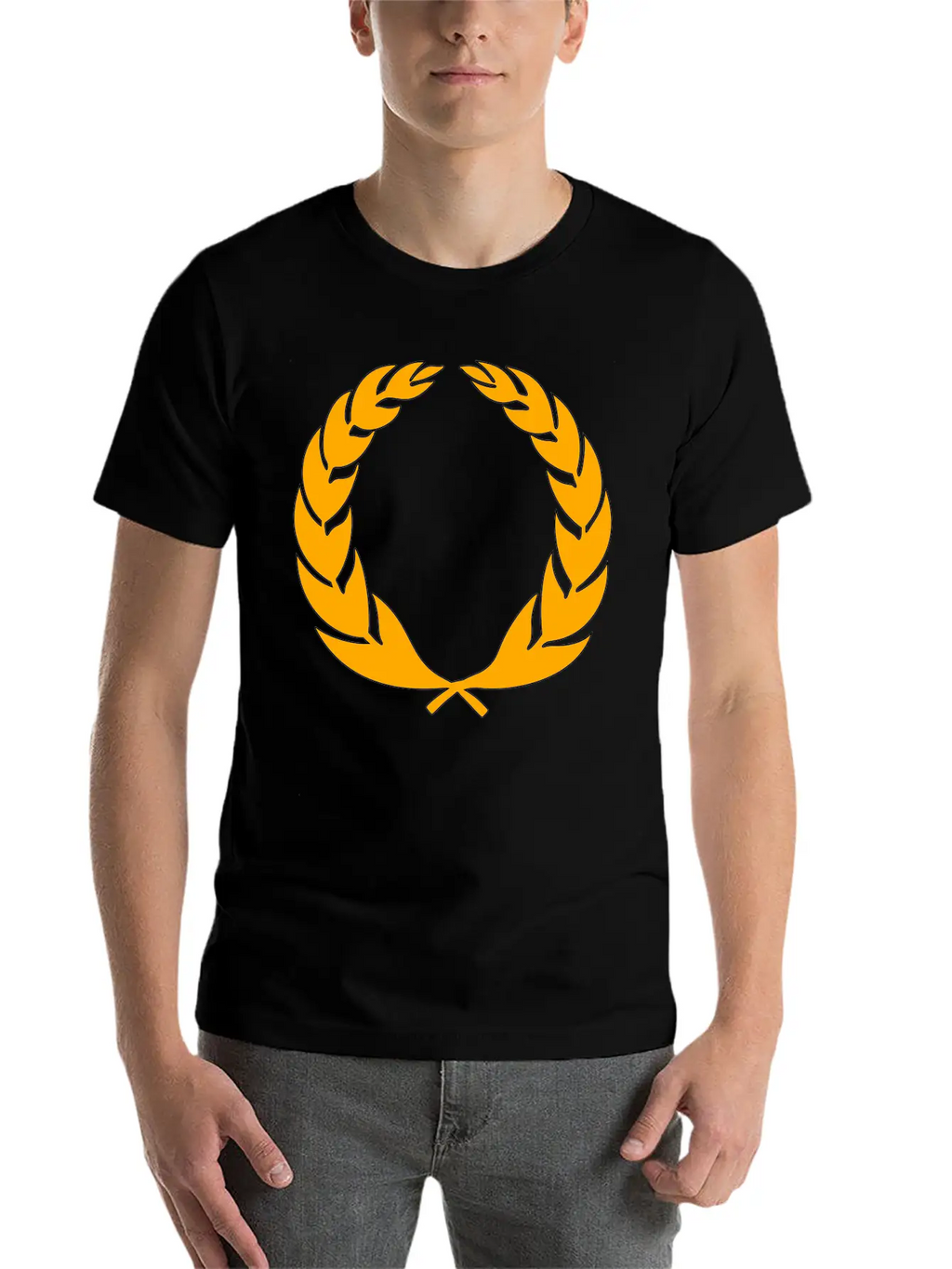 Stylised Laurel Wreath Essential Cotton Tee For Daily Outfits – Unisex Style