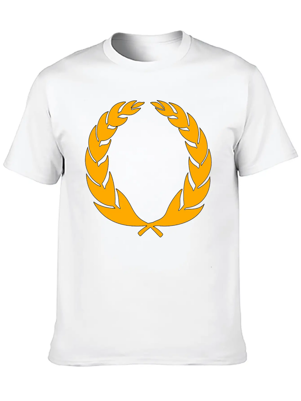 Stylised Laurel Wreath Essential Cotton Tee For Daily Outfits – Unisex Style